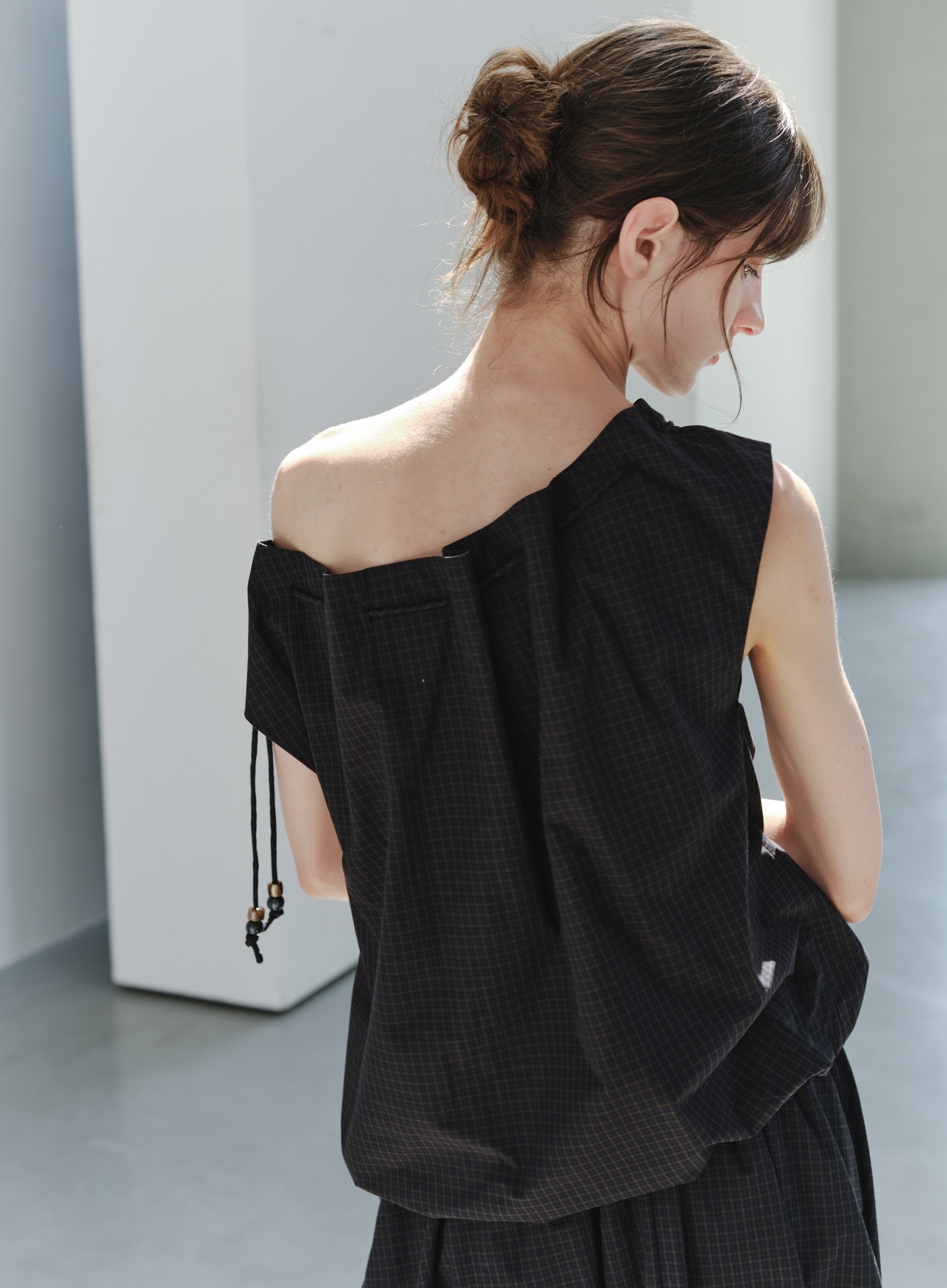 2WAY STRING POUCH BLOUSE