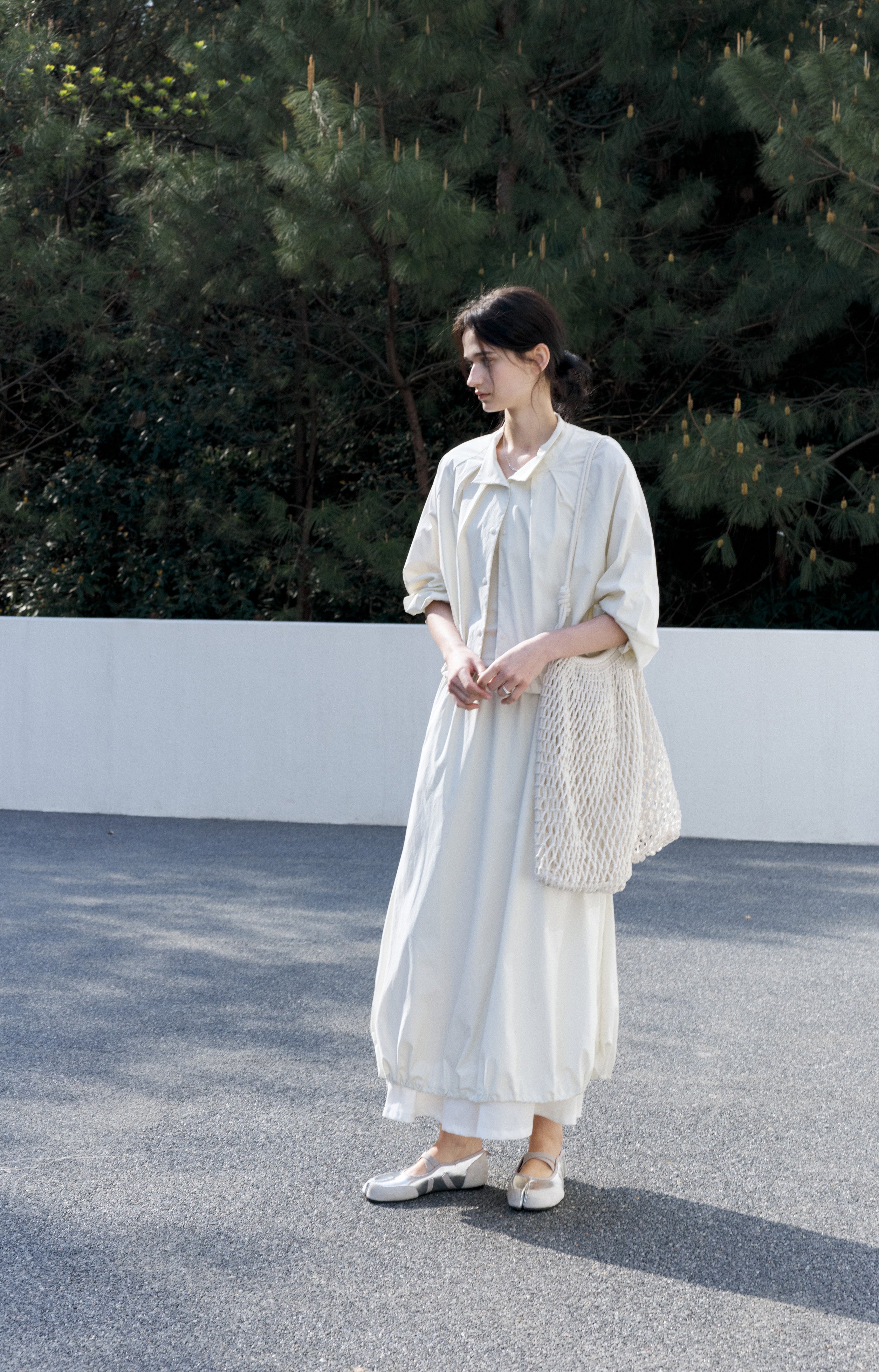 UV CUT NECK PLEATED DRAPE BLOUSON / UVカットネックプリーツドレープブルゾン
