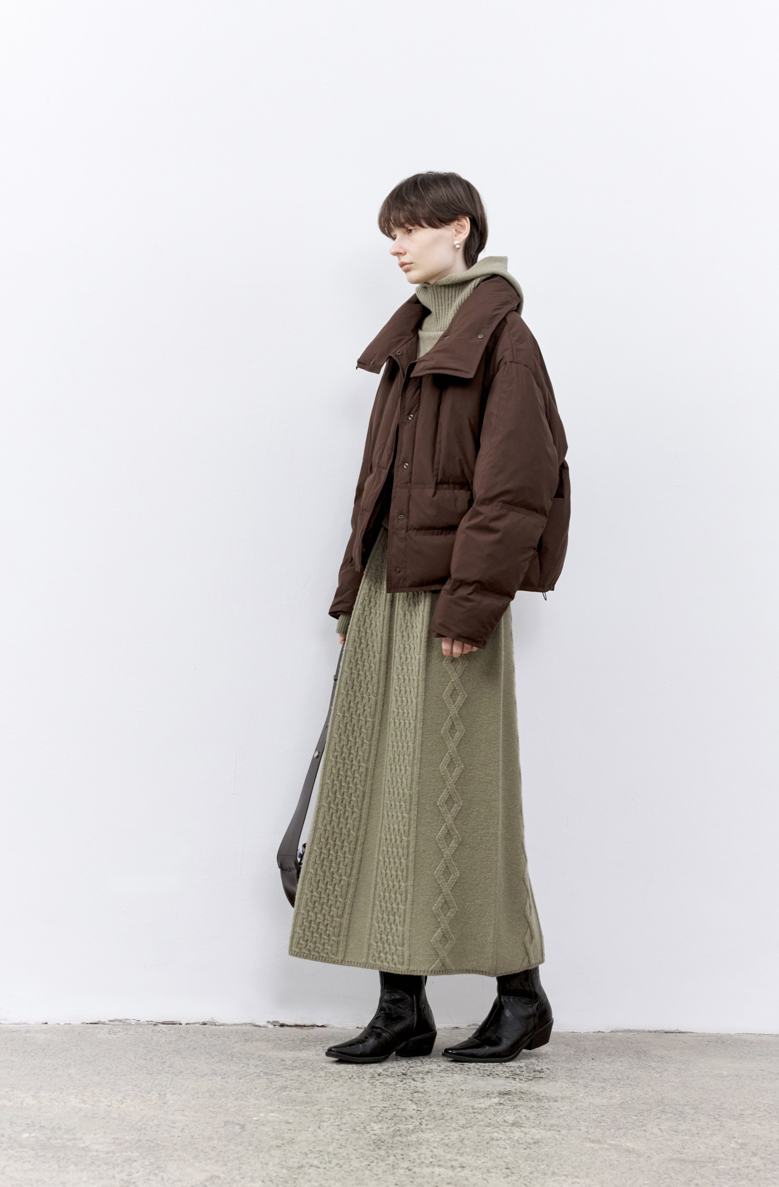 CABLE KNIT WOOL SKIRT / ケーブルニットウールスカート