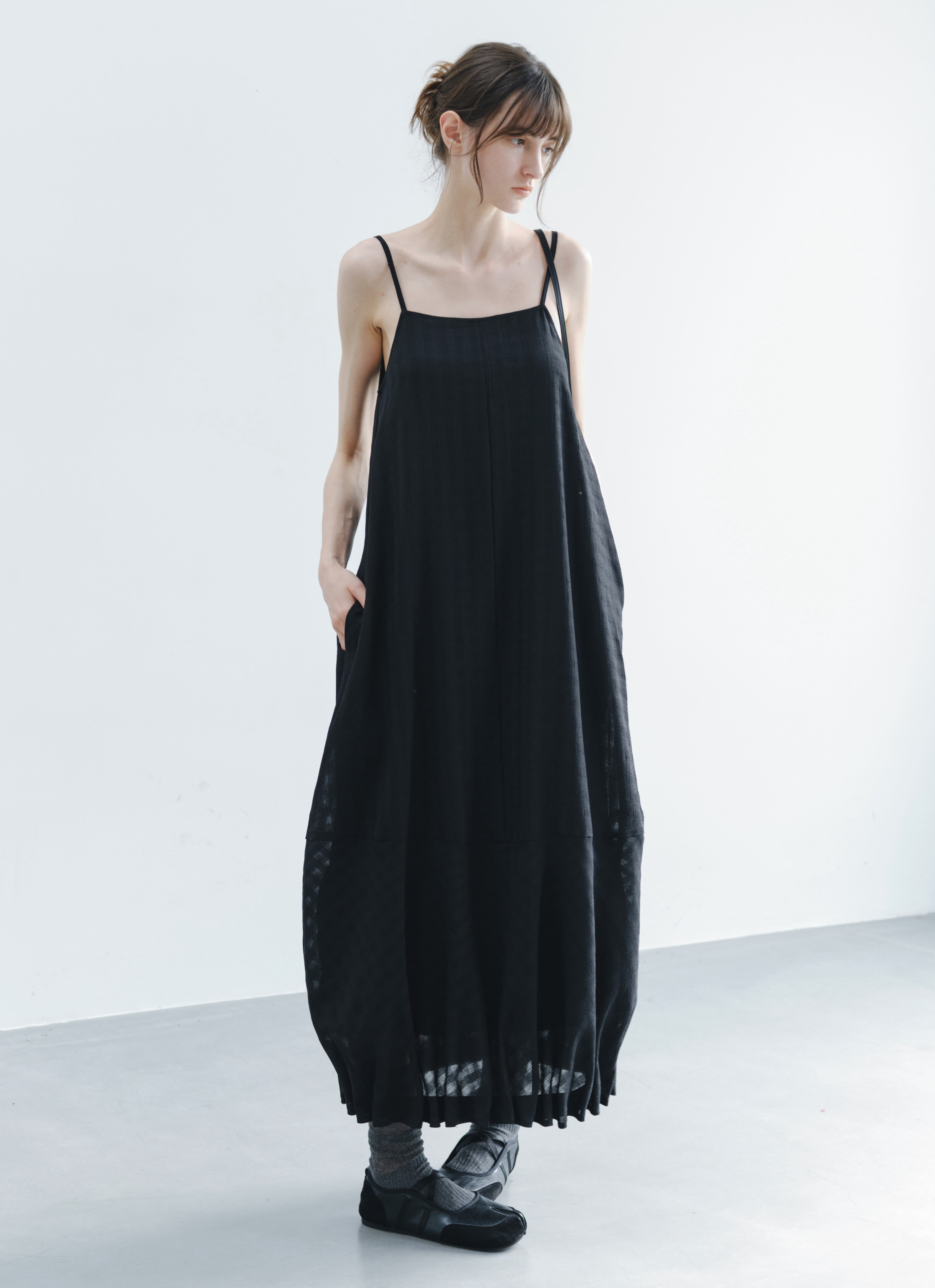 BALLOON GATHER CHECK DRESS / バルーンギャザーチェックドレス