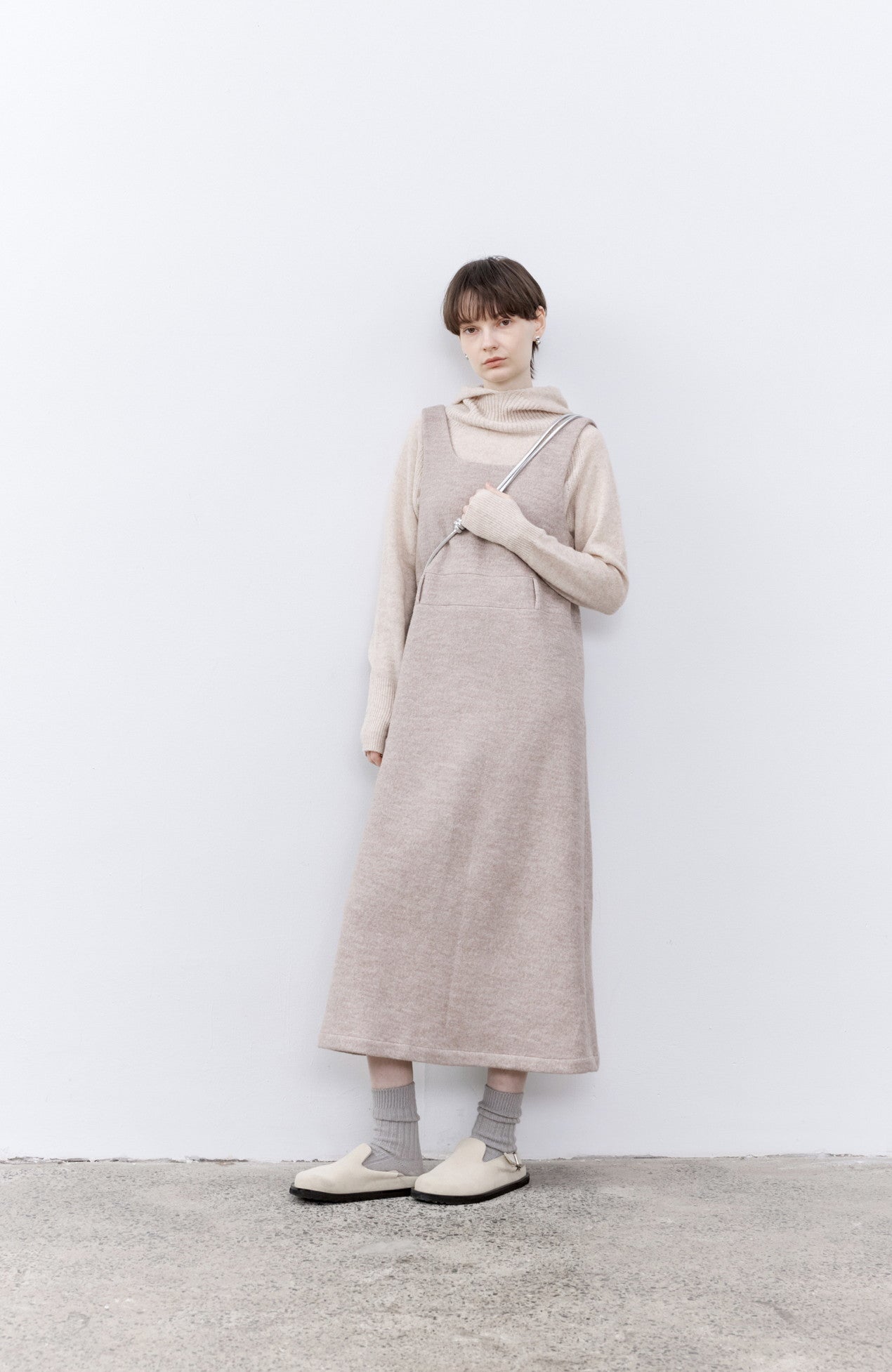 BELT MARK WOOL DRESS