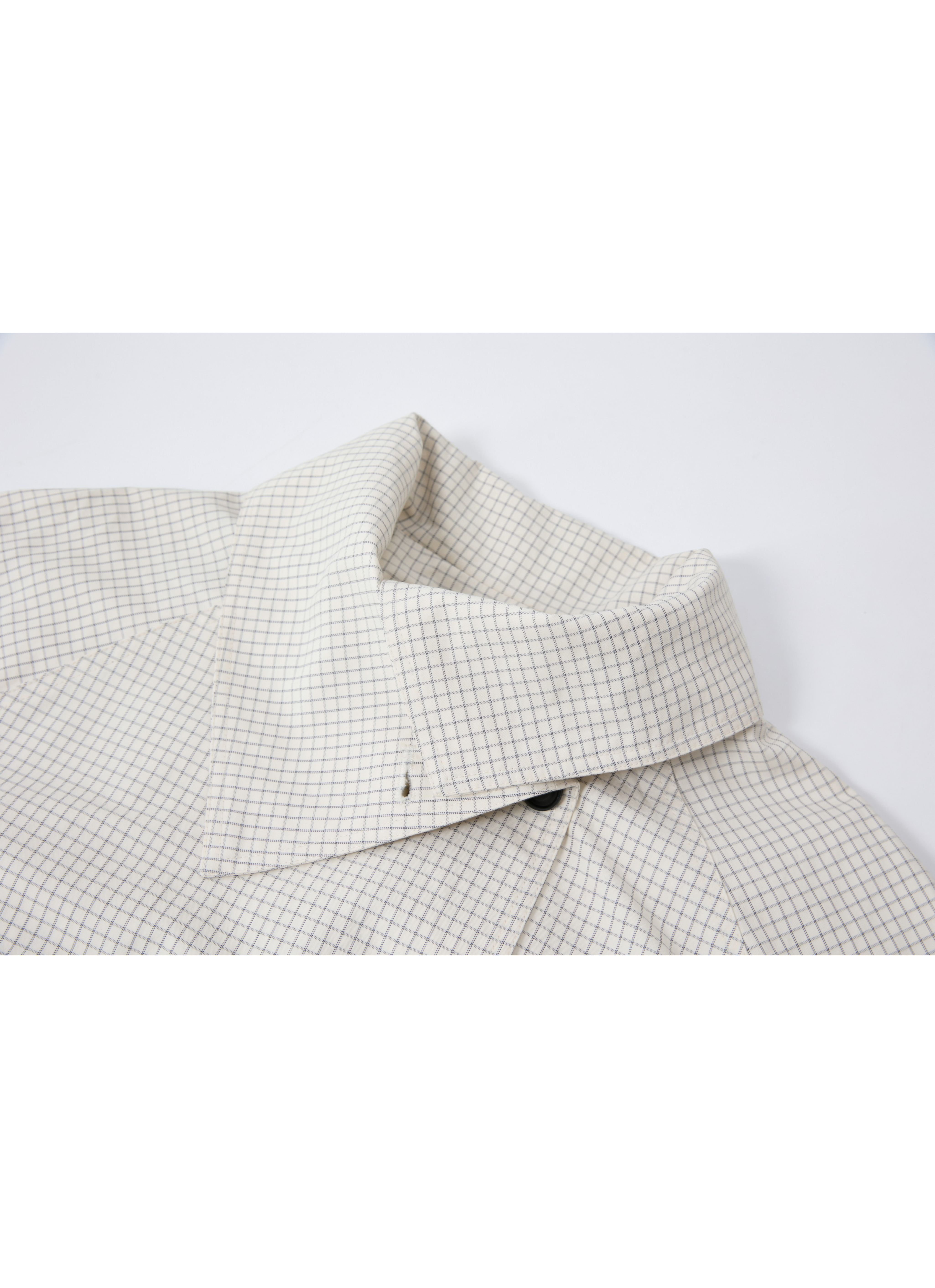 WRAP LAPEL PLAID TRENCH