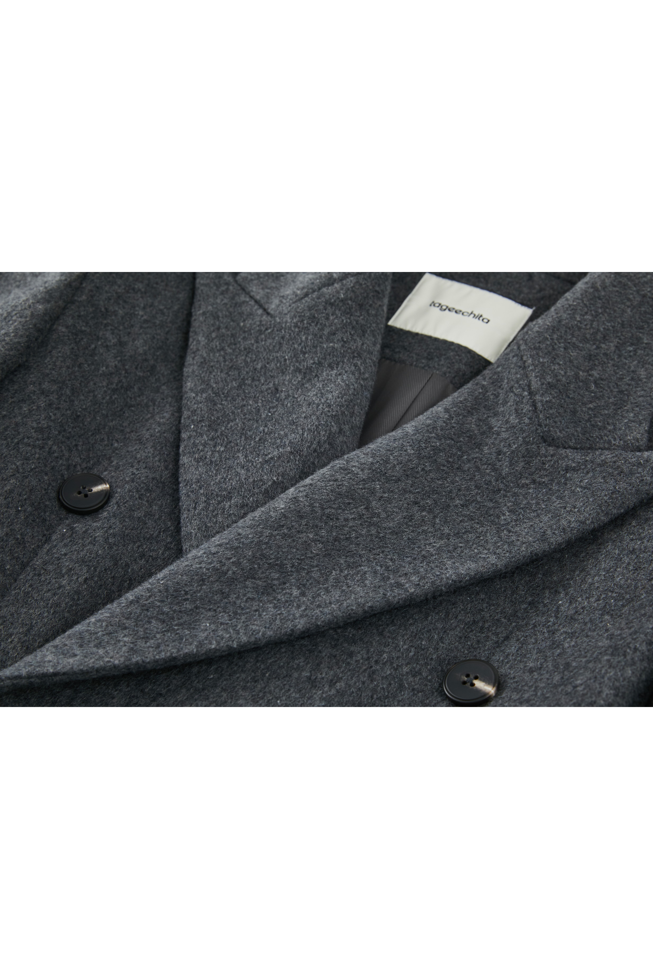 GRAY LONG PEA COAT