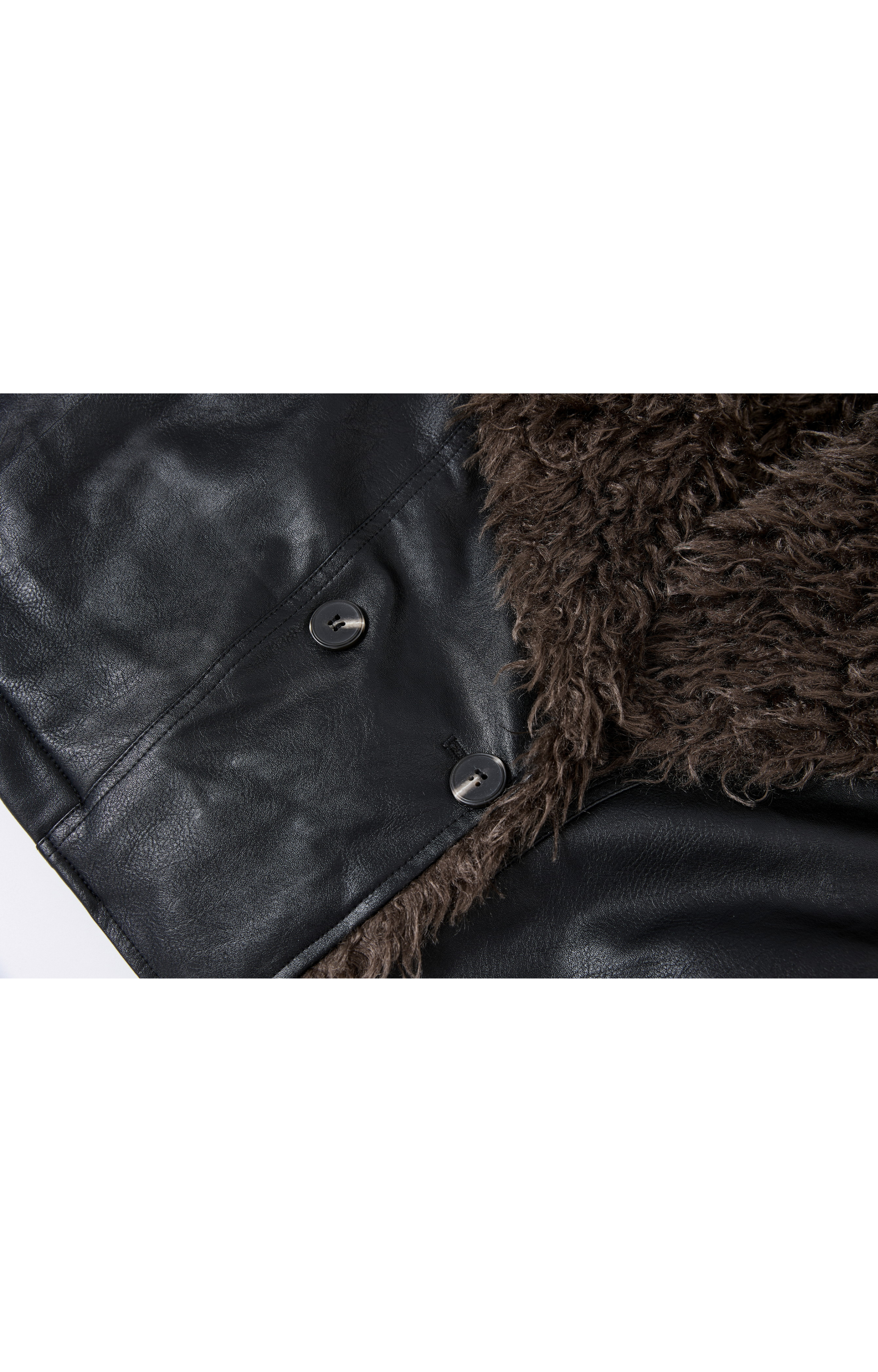FUR LAPEL LEATHER JACKET