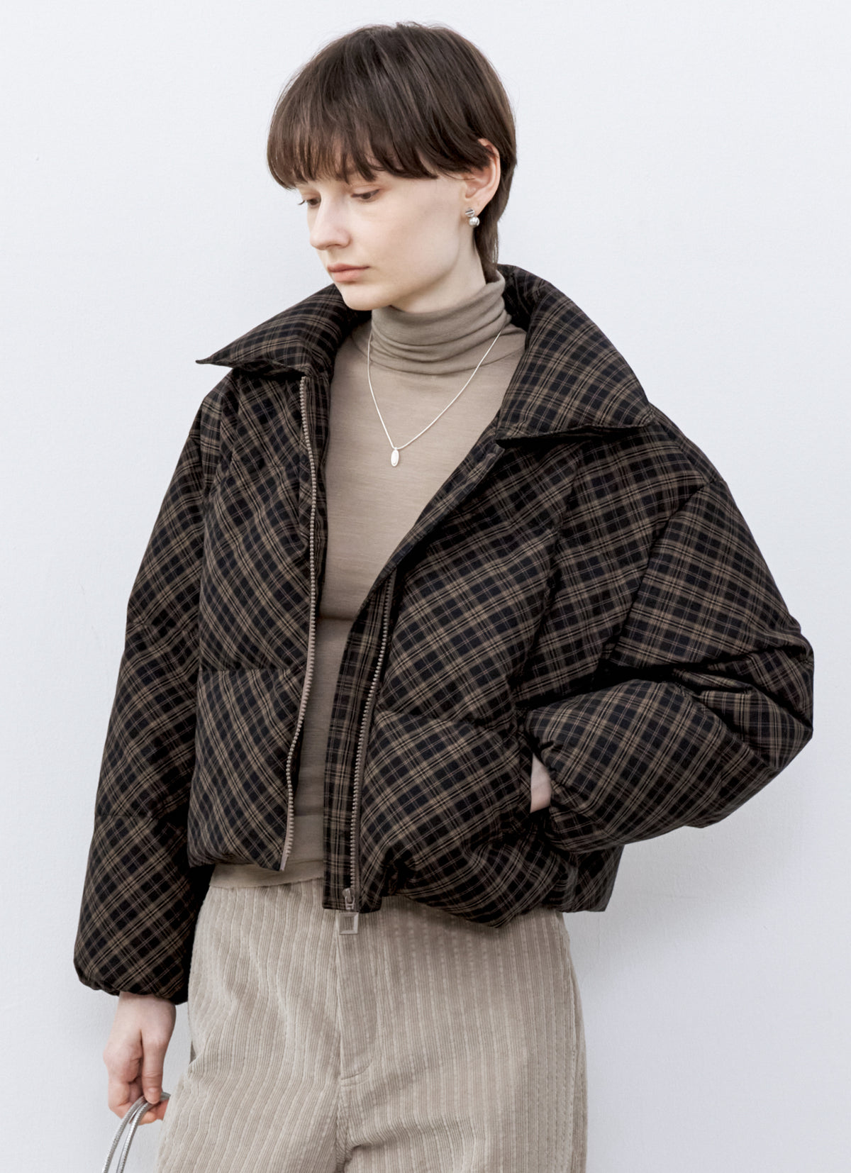 DARK CHECK LAPEL DOWN
