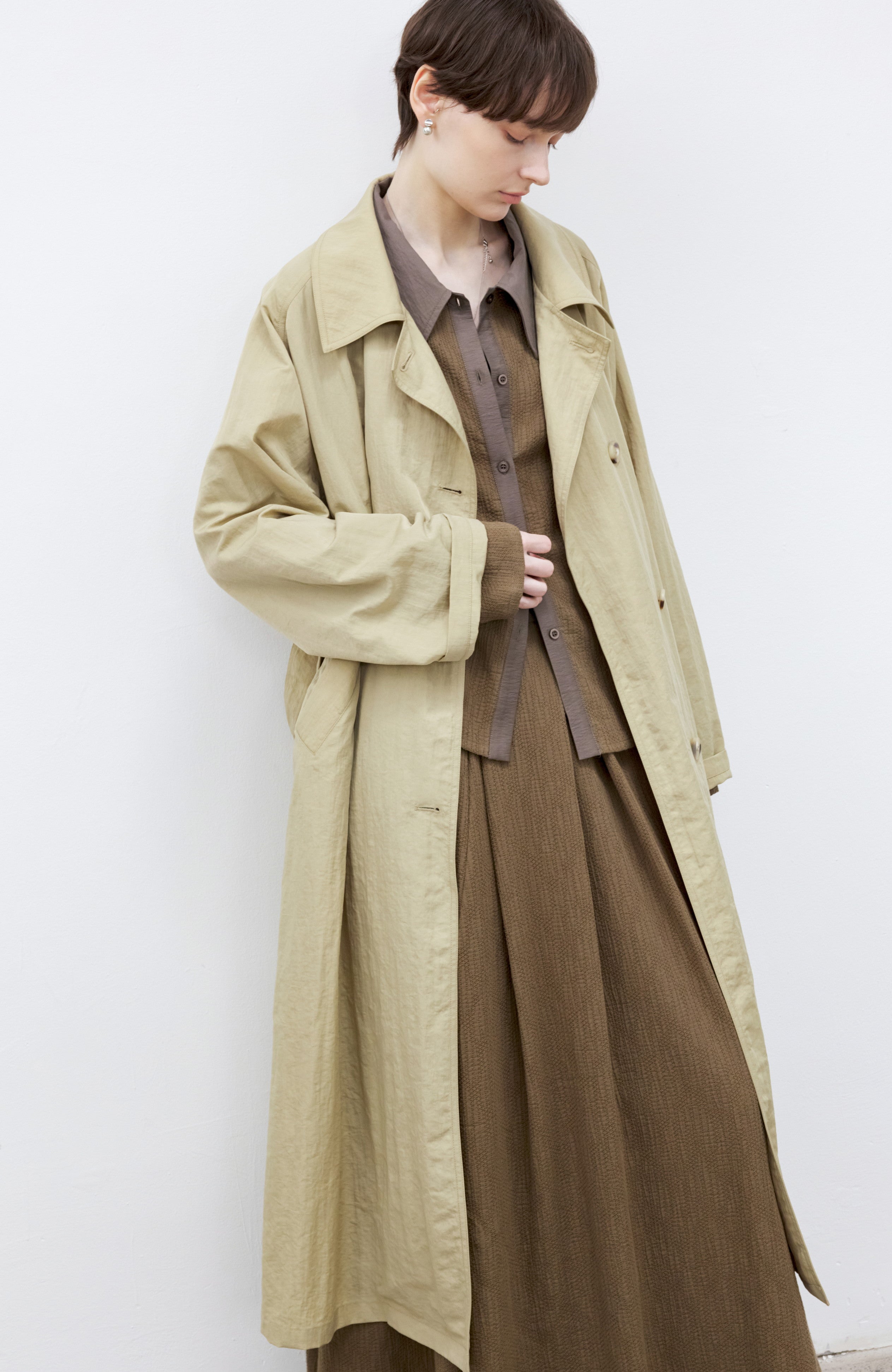 SMOOTH WRINKLE LONG TRENCH / スムースリンクルロングトレンチ