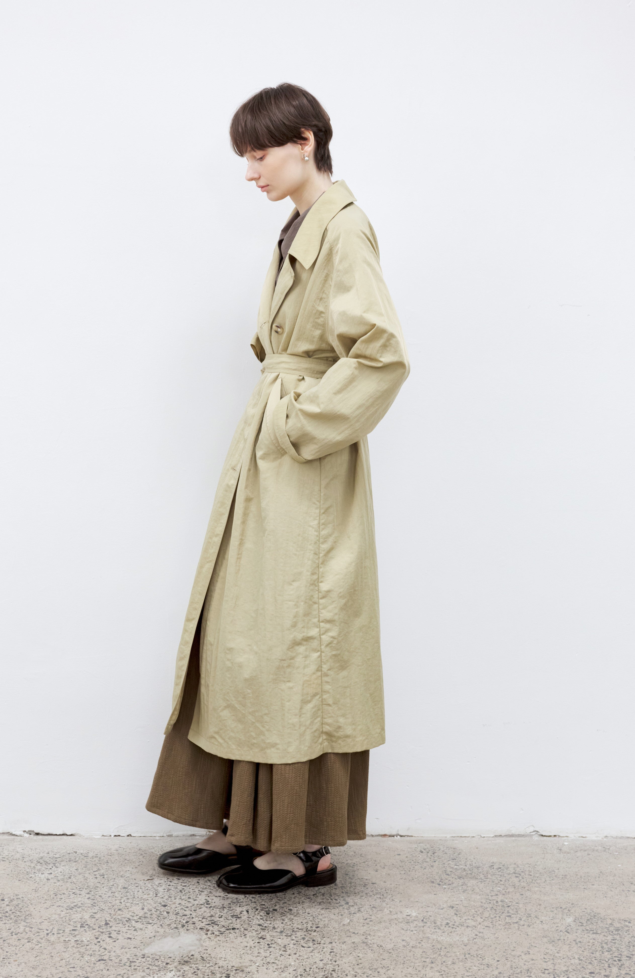 SMOOTH WRINKLE LONG TRENCH / スムースリンクルロングトレンチ