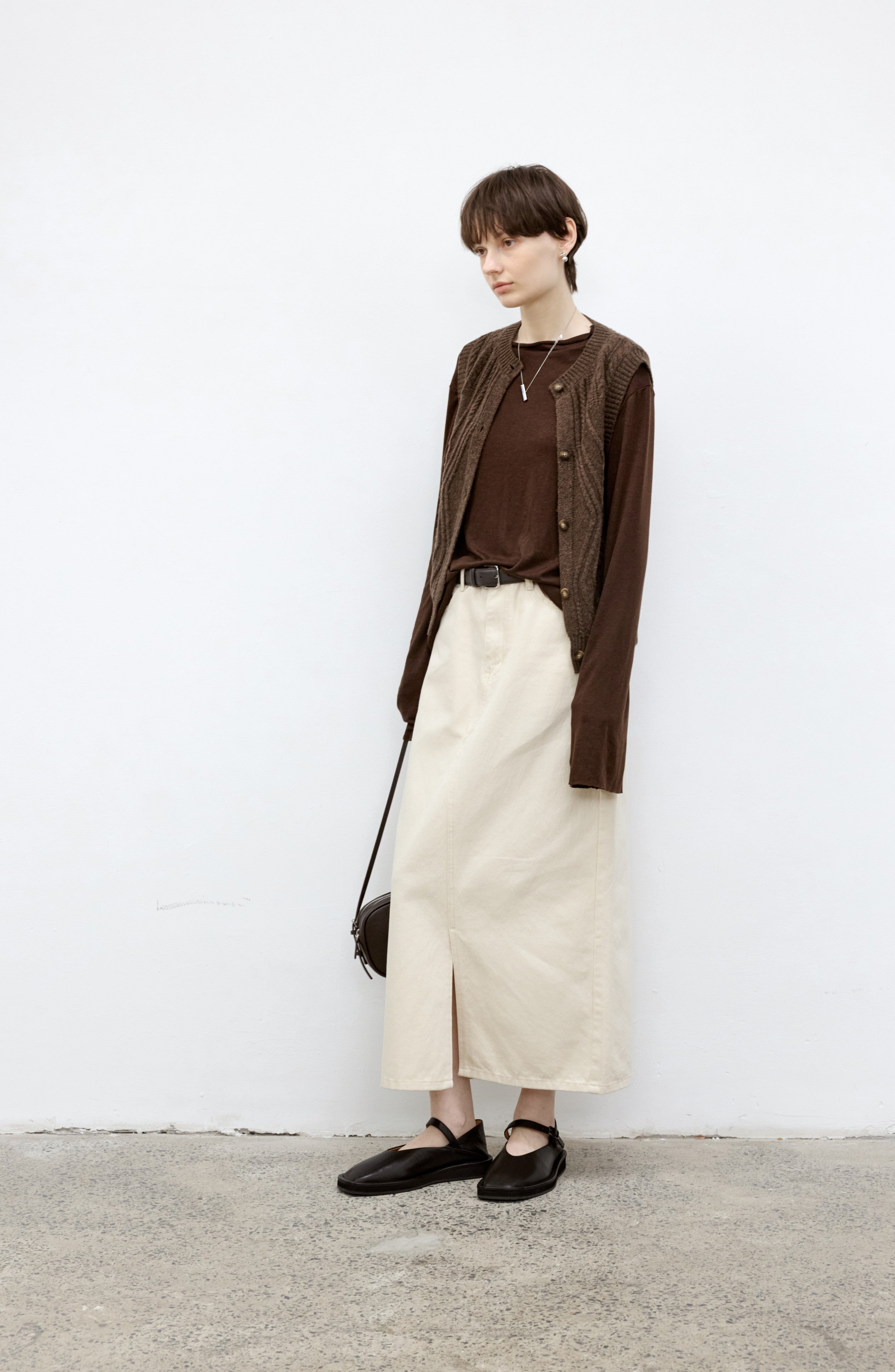 SLIT NATURAL DENIM SKIRT / スリットナチュラルデニムスカート