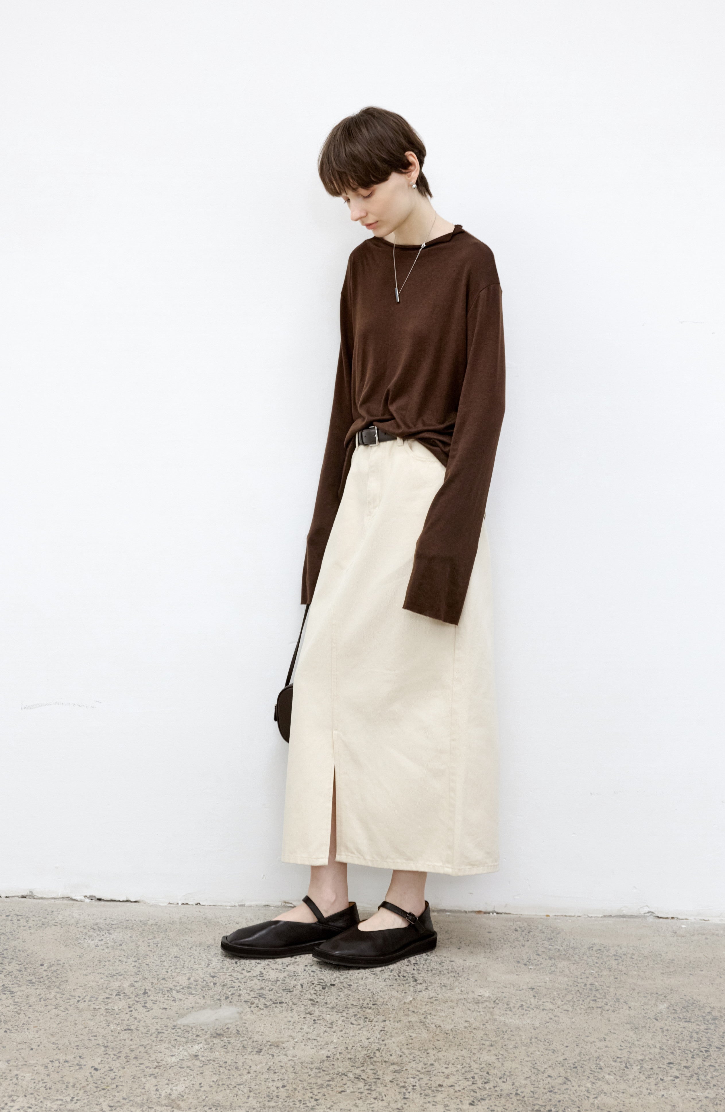 BOAT NECK DRAPE TOP / ボートネックドレープトップ