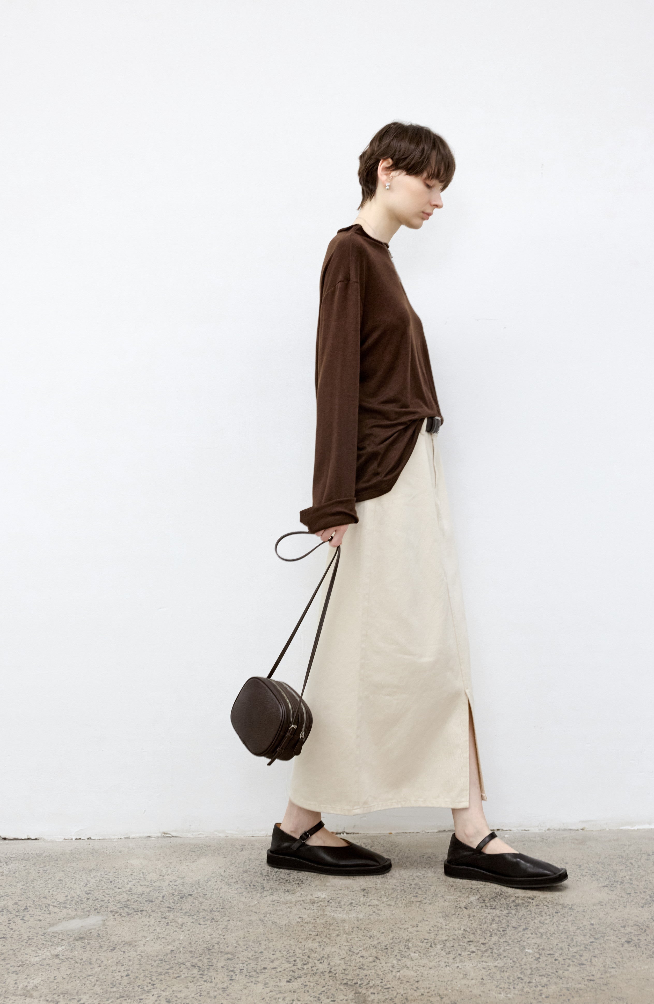 BOAT NECK DRAPE TOP / ボートネックドレープトップ