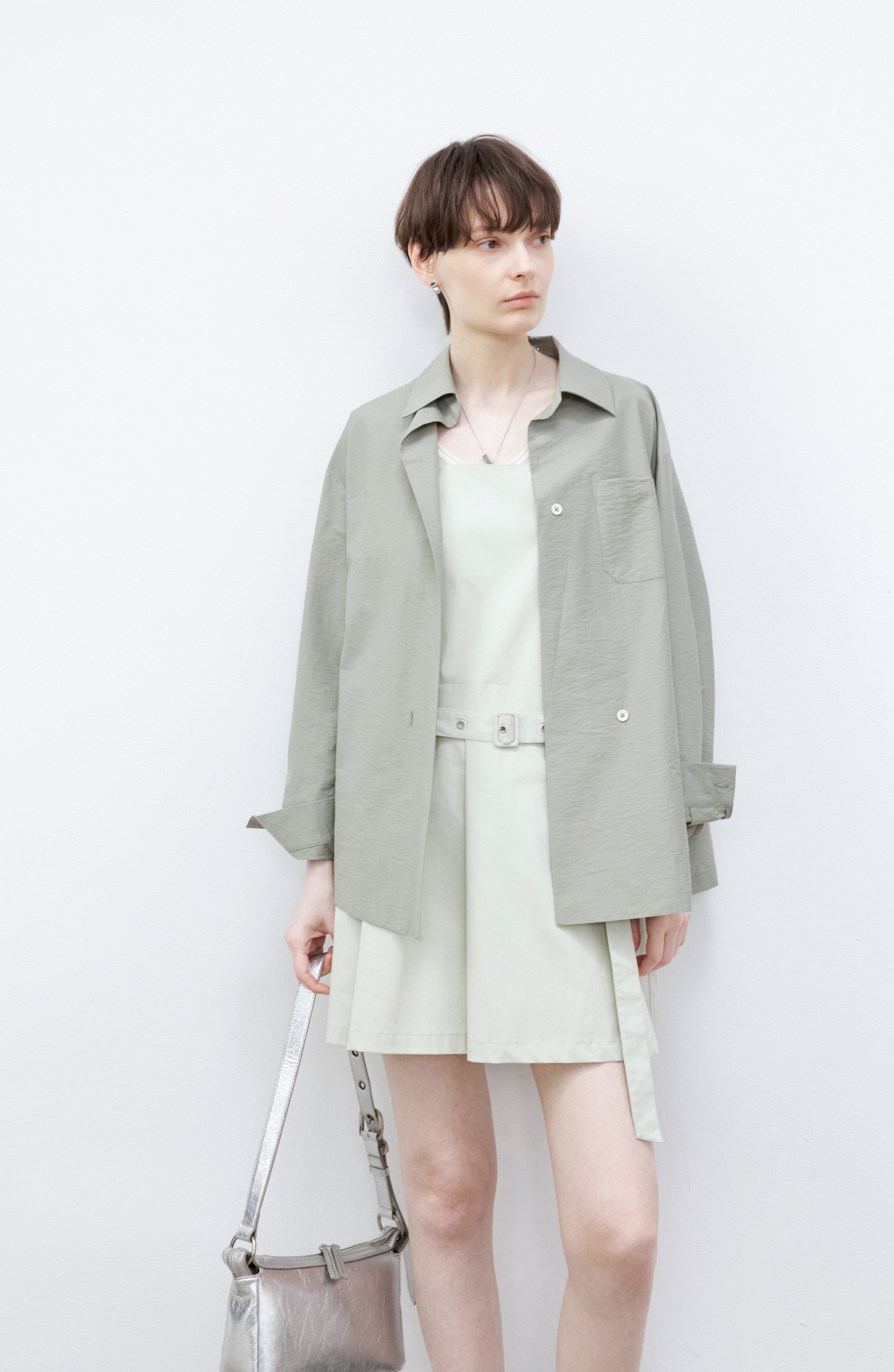 ASYMMETRIC WRINKLE COLOR SHIRT / アシンメトリーリンクルカラーシャツ