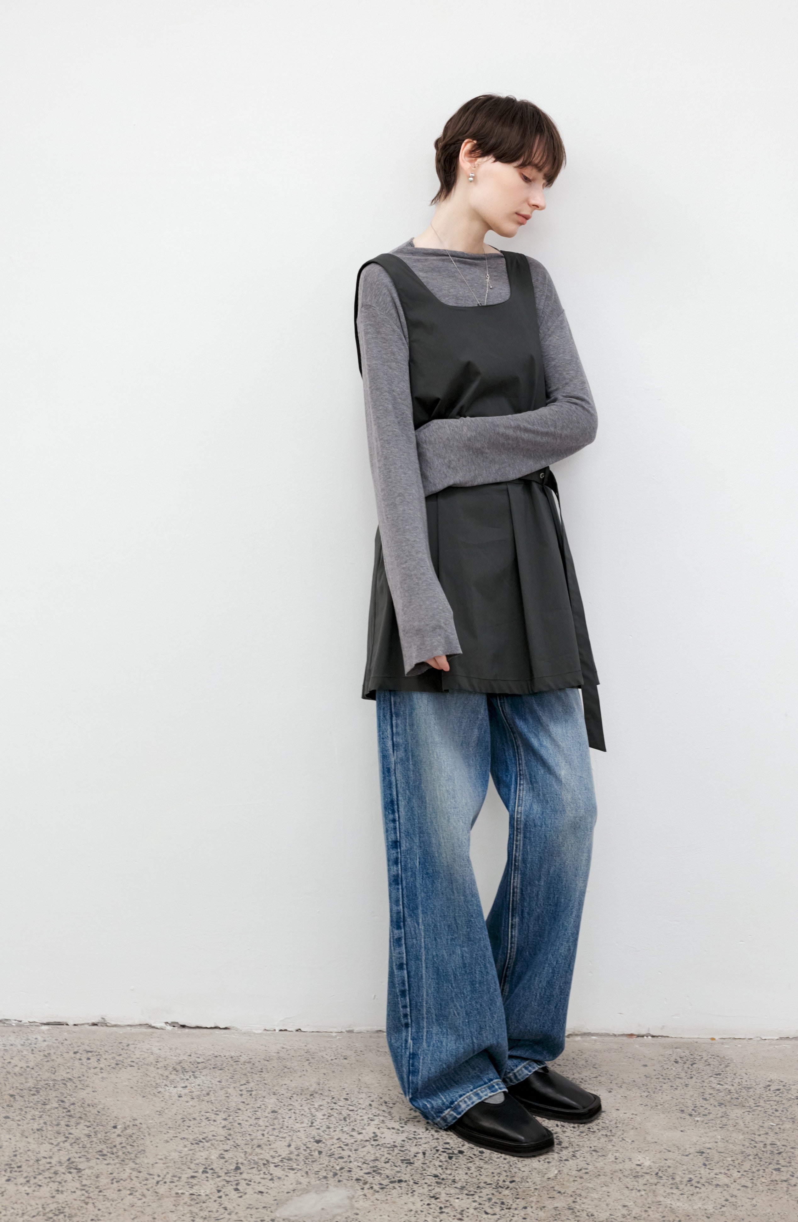 BOAT NECK DRAPE TOP / ボートネックドレープトップ