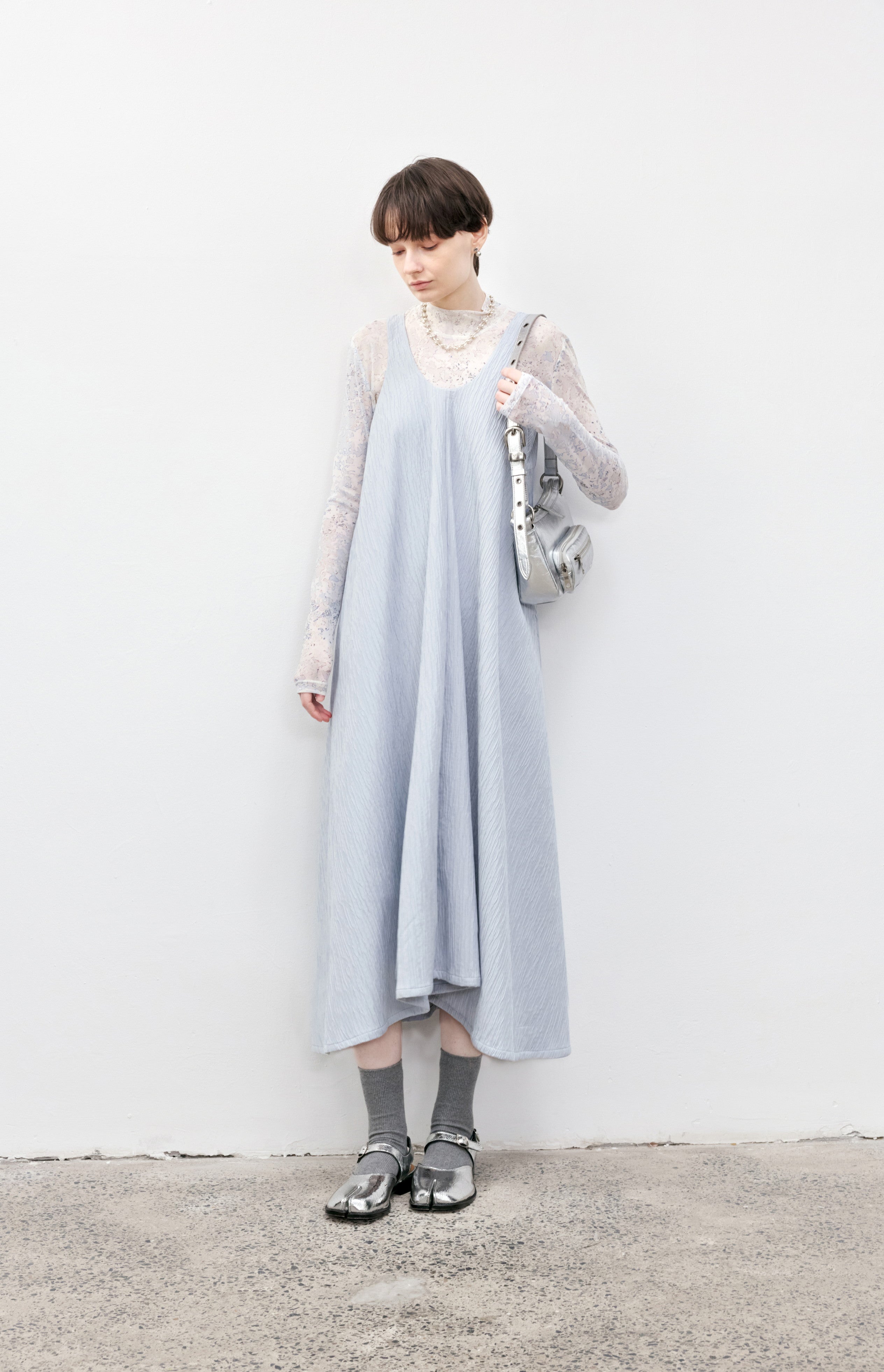 WRINKLE FLARE NATURAL DRESS / リンクルフレアナチュラルワンピース