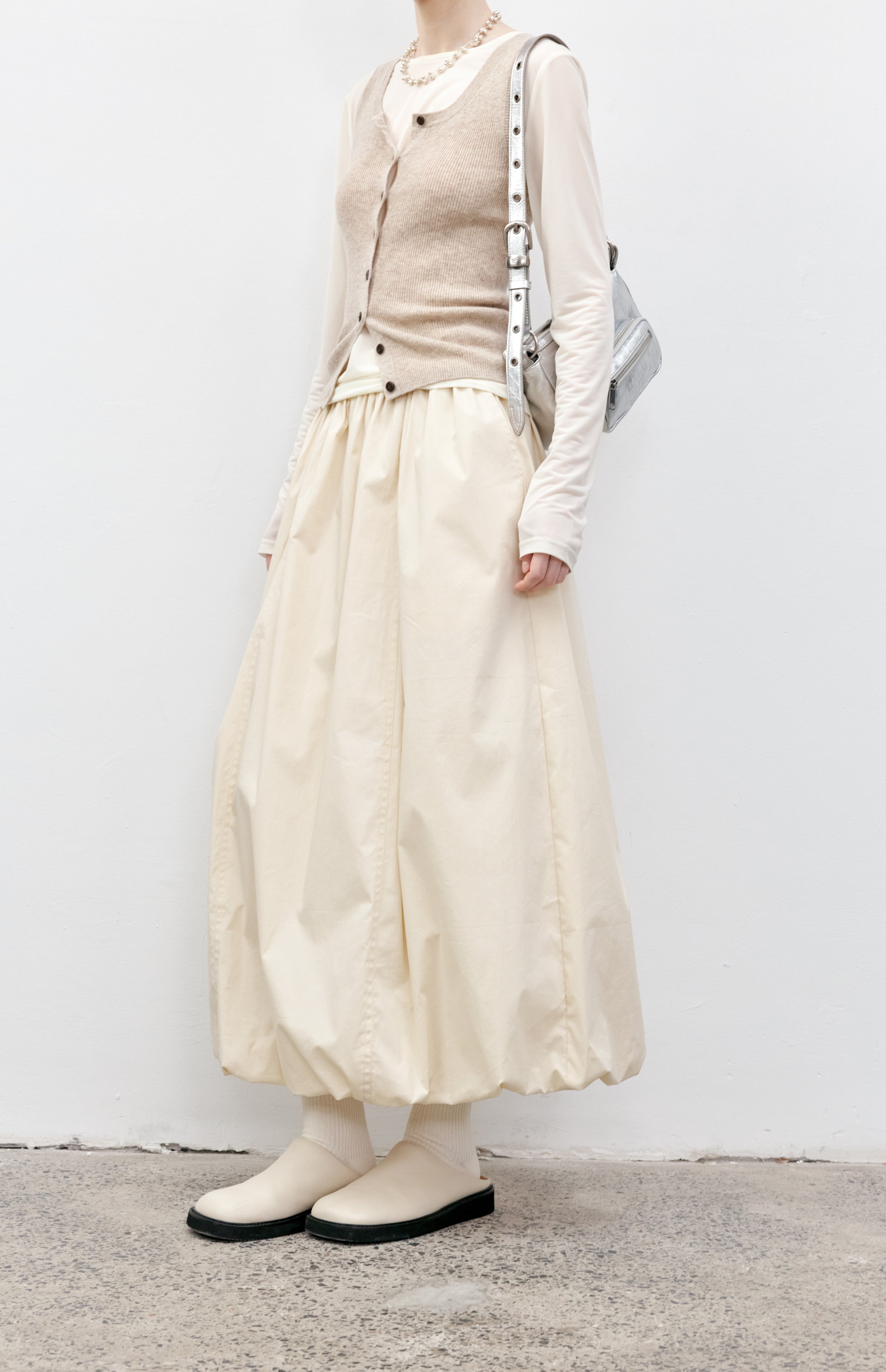 HEM BALLOON PLEAT SKIRT / ヘムバルーンプリーツスカート