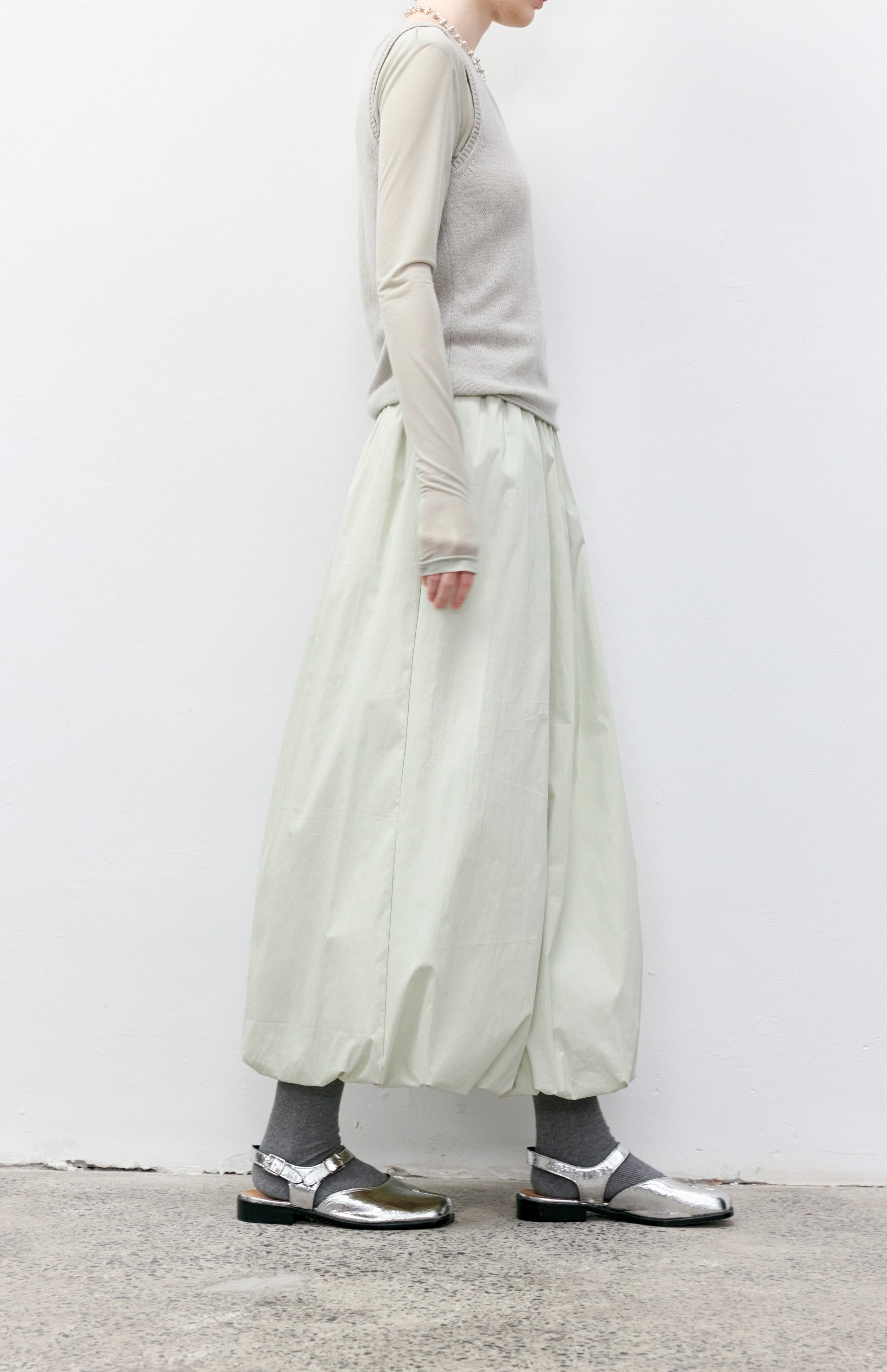 HEM BALLOON PLEAT SKIRT / ヘムバルーンプリーツスカート