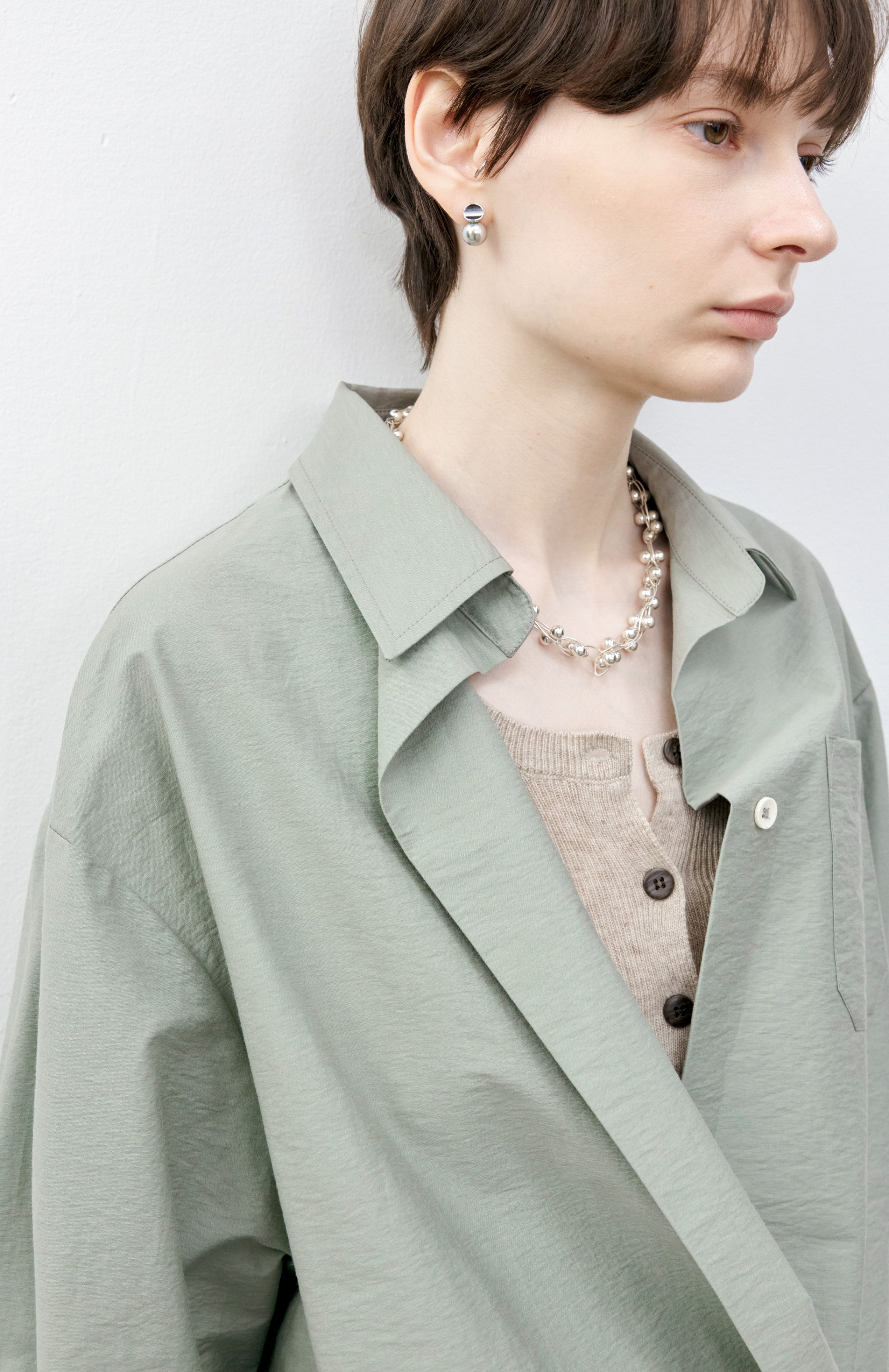 ASYMMETRIC WRINKLE COLOR SHIRT / アシンメトリーリンクルカラーシャツ