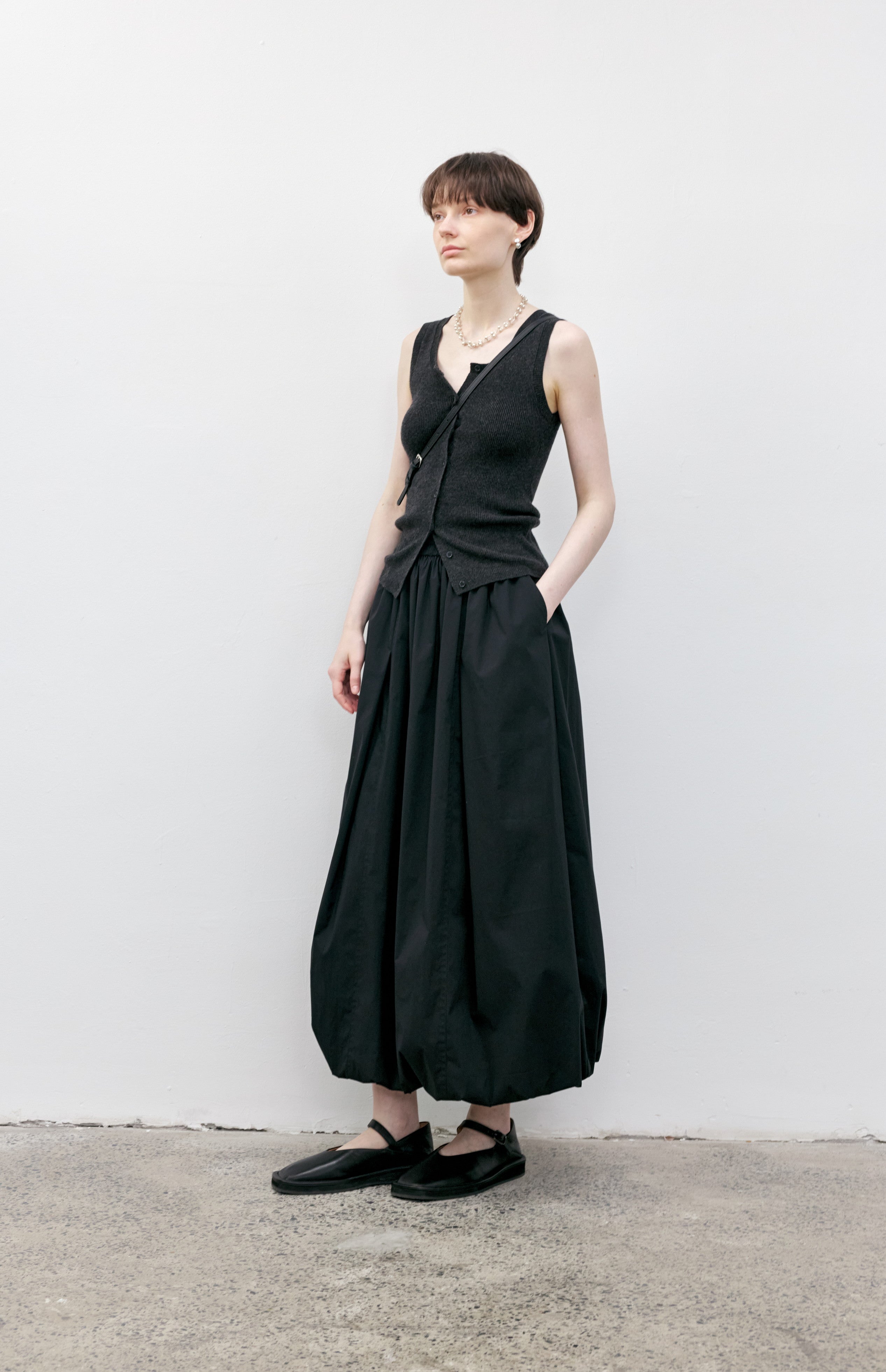 HEM BALLOON PLEAT SKIRT / ヘムバルーンプリーツスカート