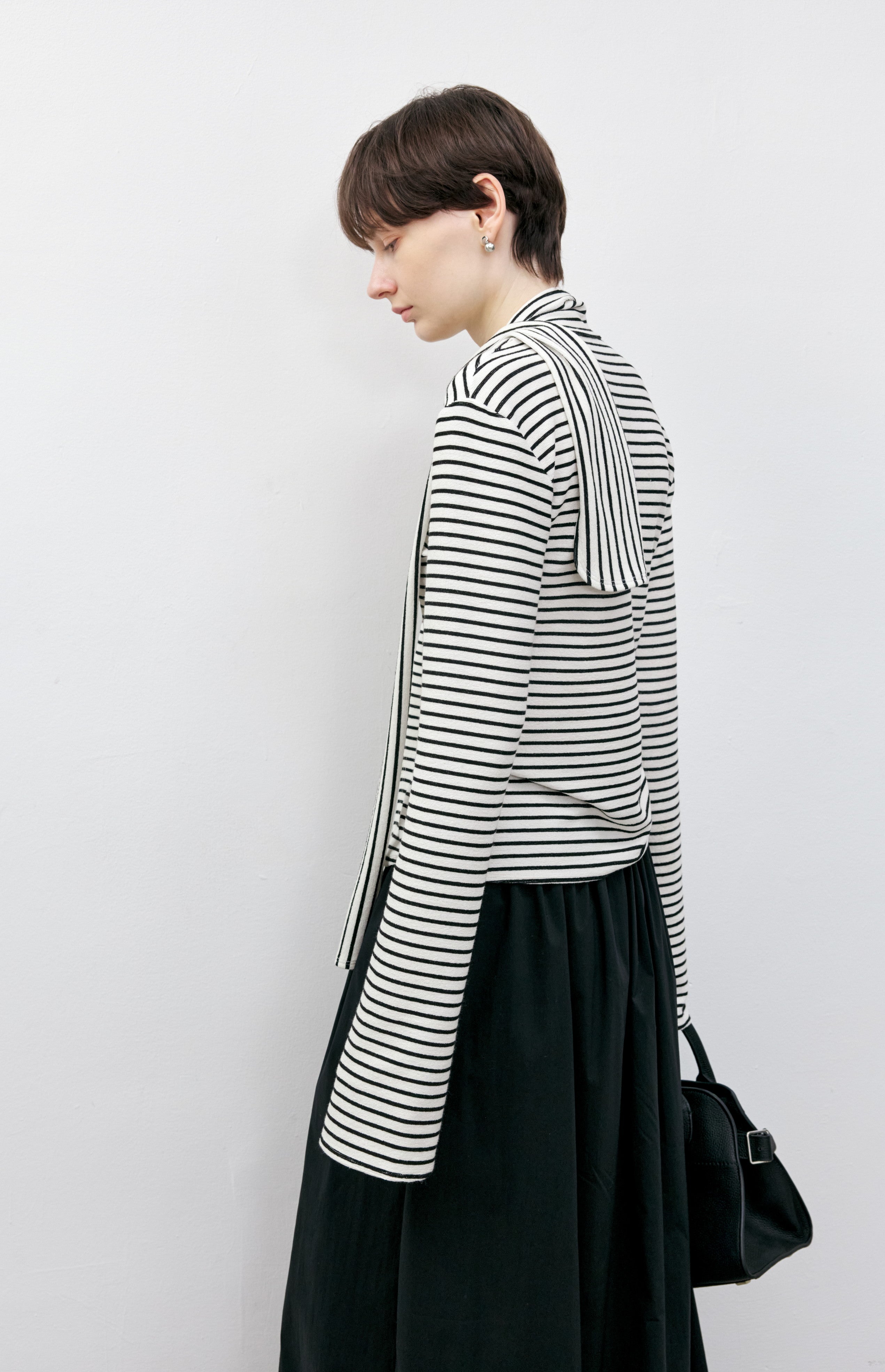 FLARE CROSS STRIPED SHIRT / フレアクロスストライプシャツ