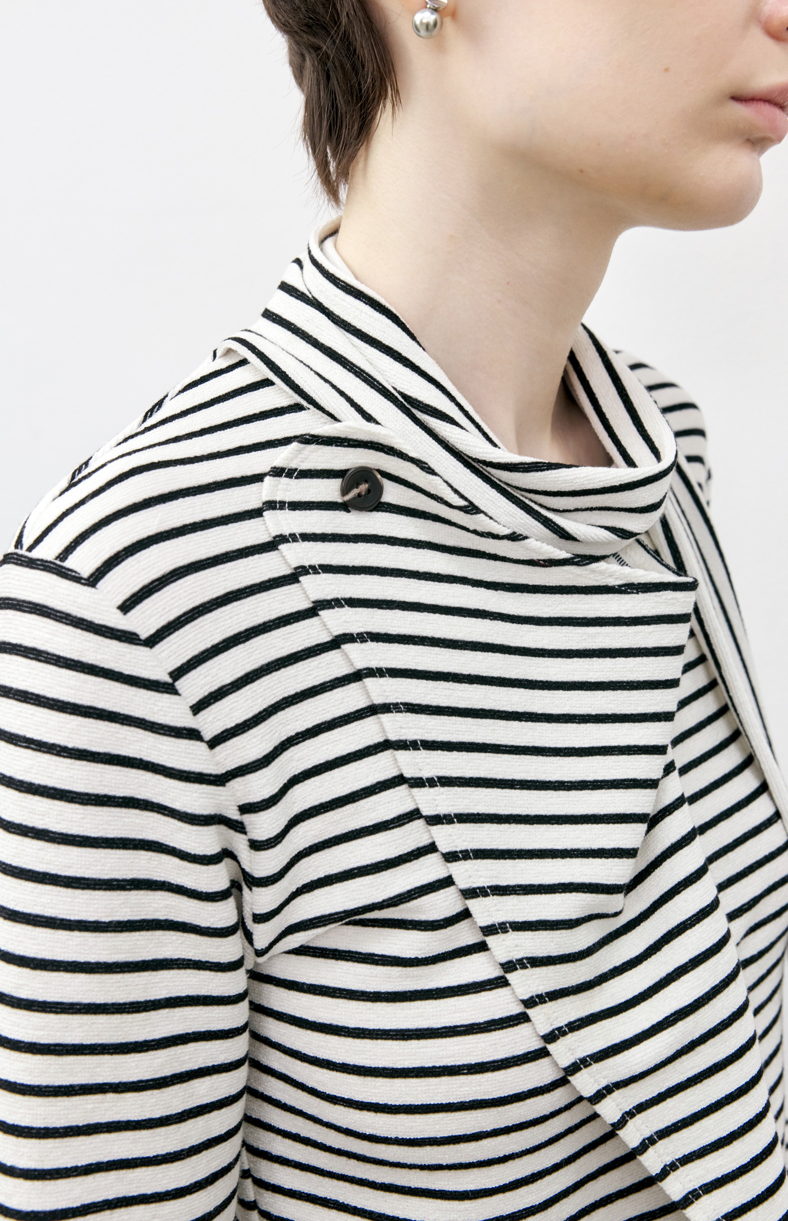 FLARE CROSS STRIPED SHIRT / フレアクロスストライプシャツ