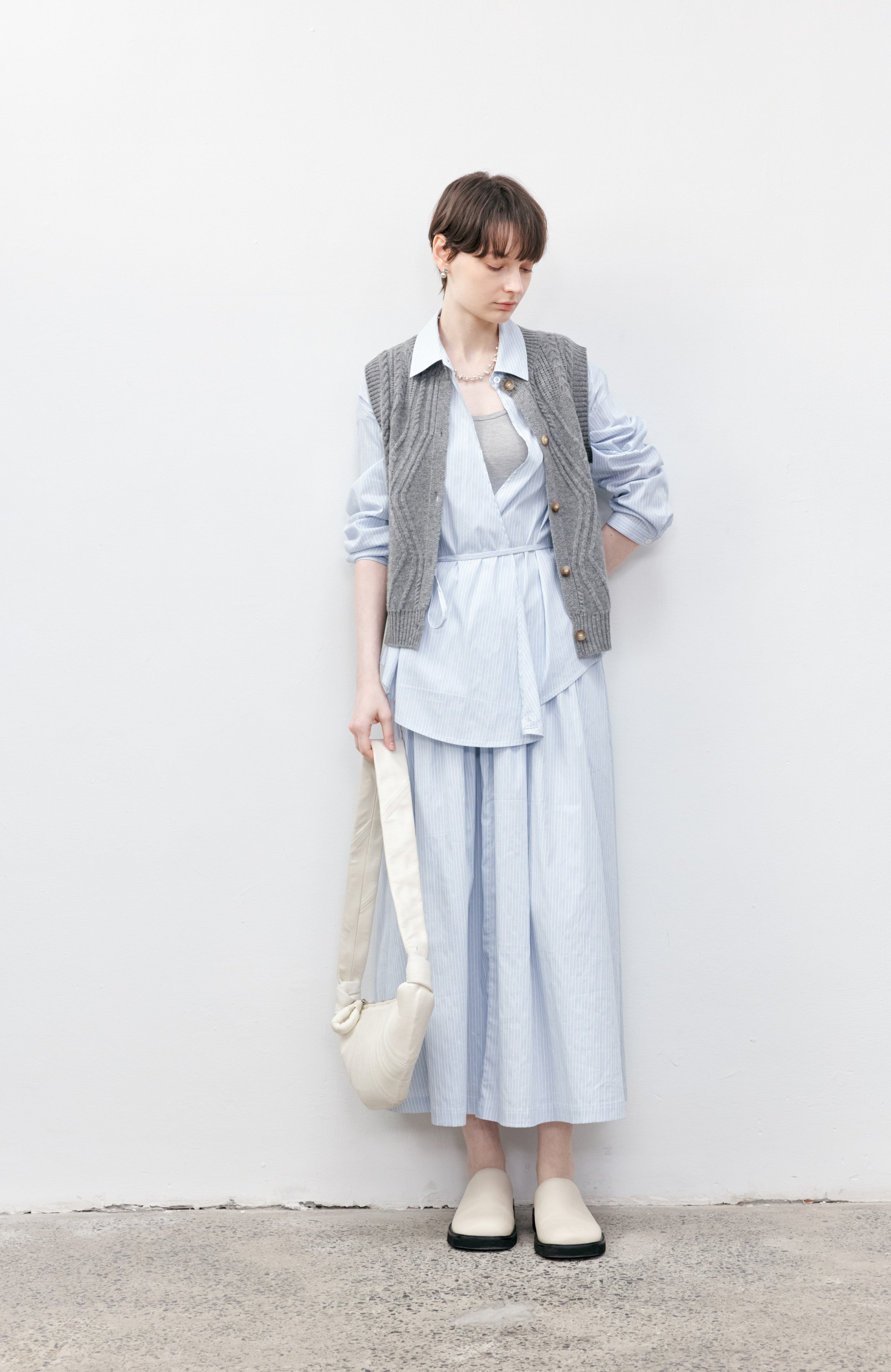 WOOL CABLE CARDIGAN VEST / ウールケーブルカーディガンベスト