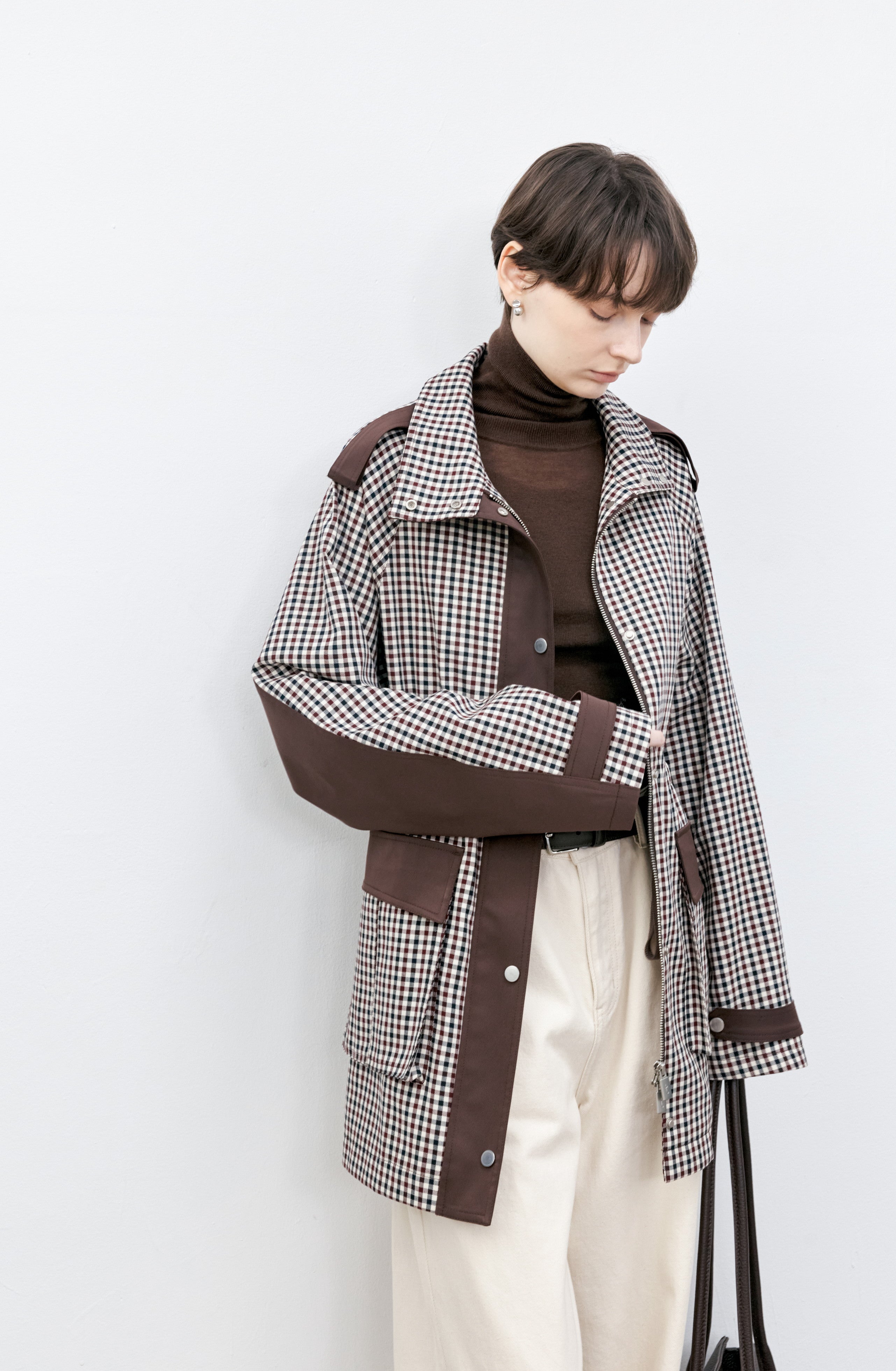 CLASSIC PLAID MIDDLE TRENCH / クラシカルチェックミドルトレンチ