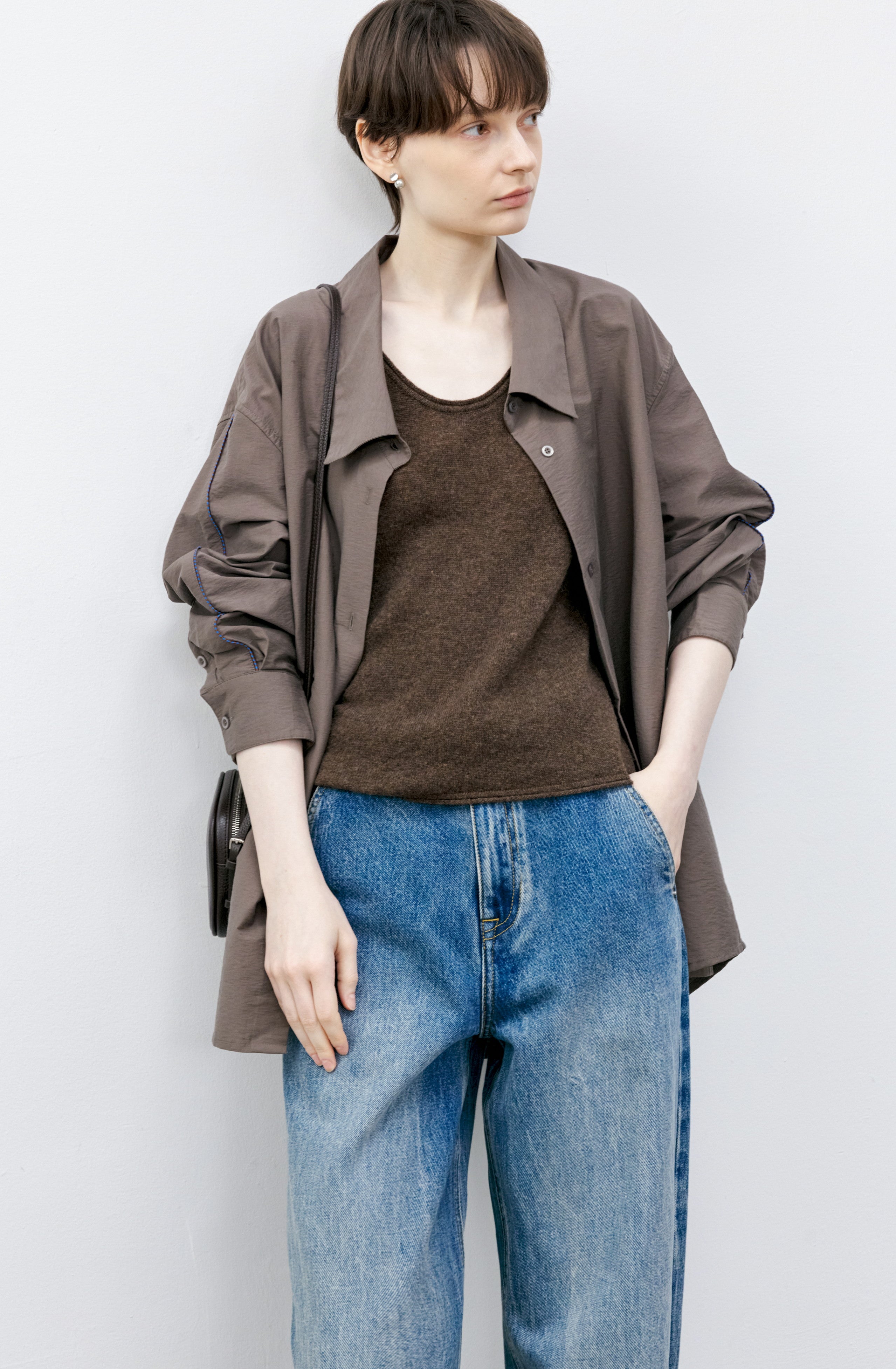 SLEEVE STITCH LOOSE SHIRT