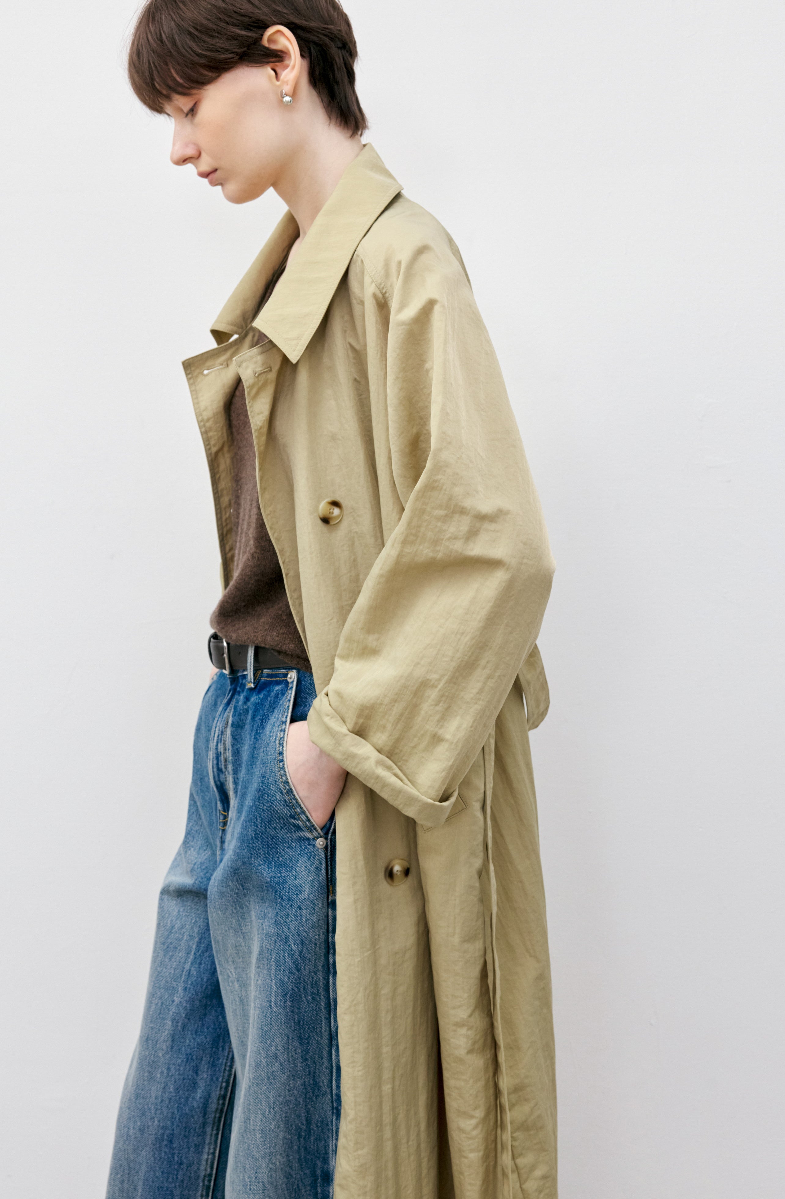 SMOOTH WRINKLE LONG TRENCH / スムースリンクルロングトレンチ