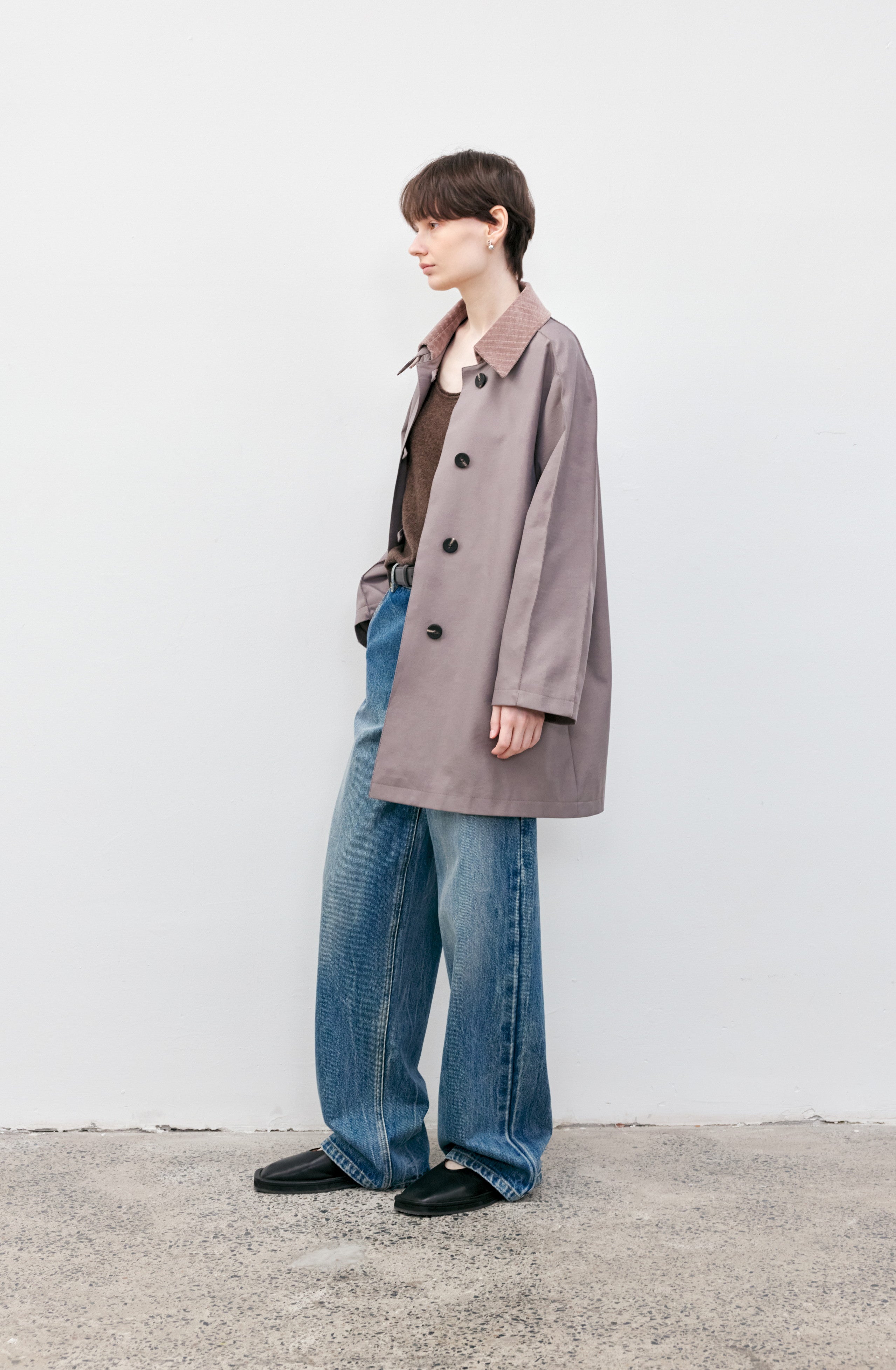 CORDUROY LAPEL MIDDLE JACKET