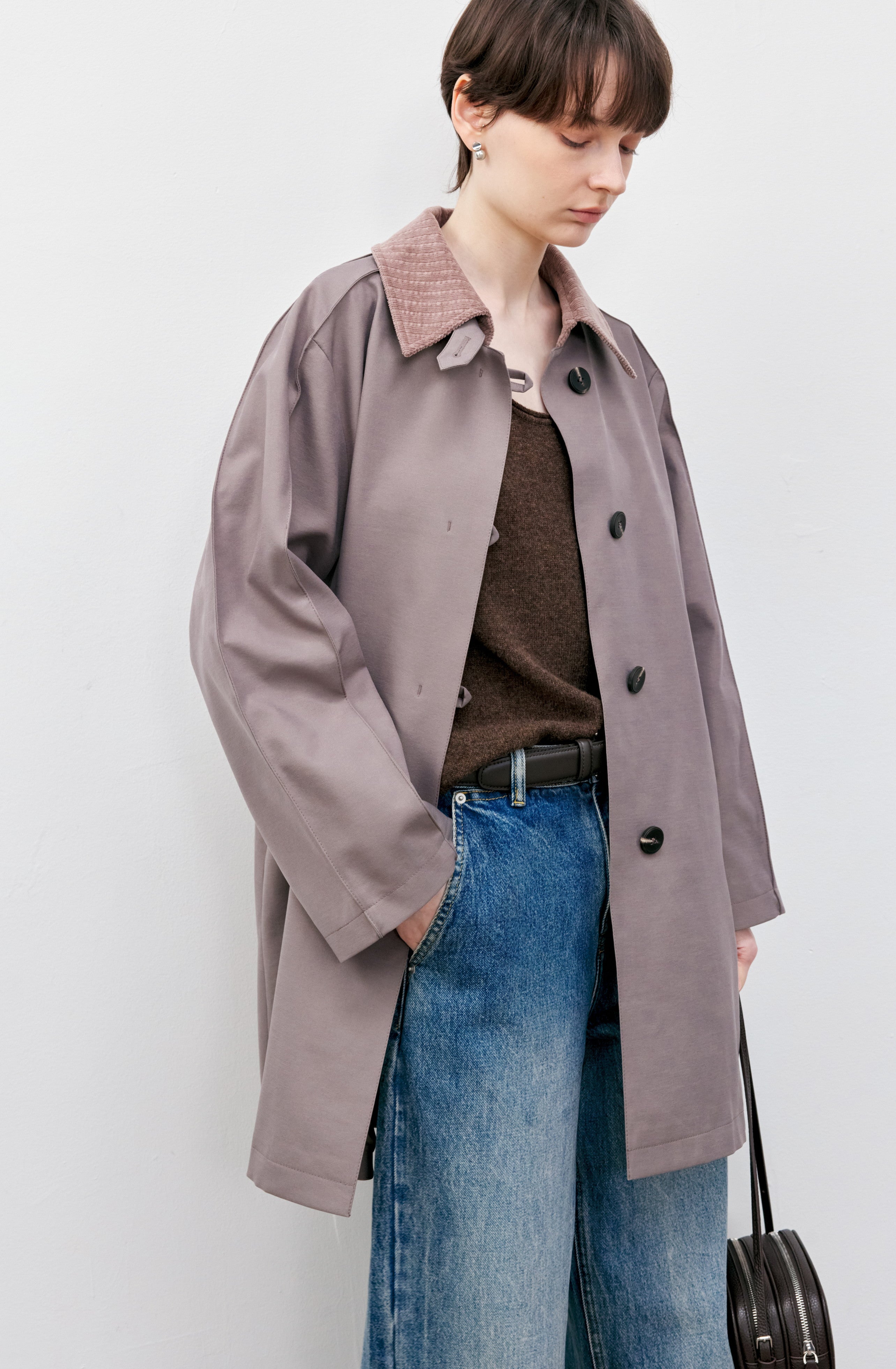 CORDUROY LAPEL MIDDLE JACKET