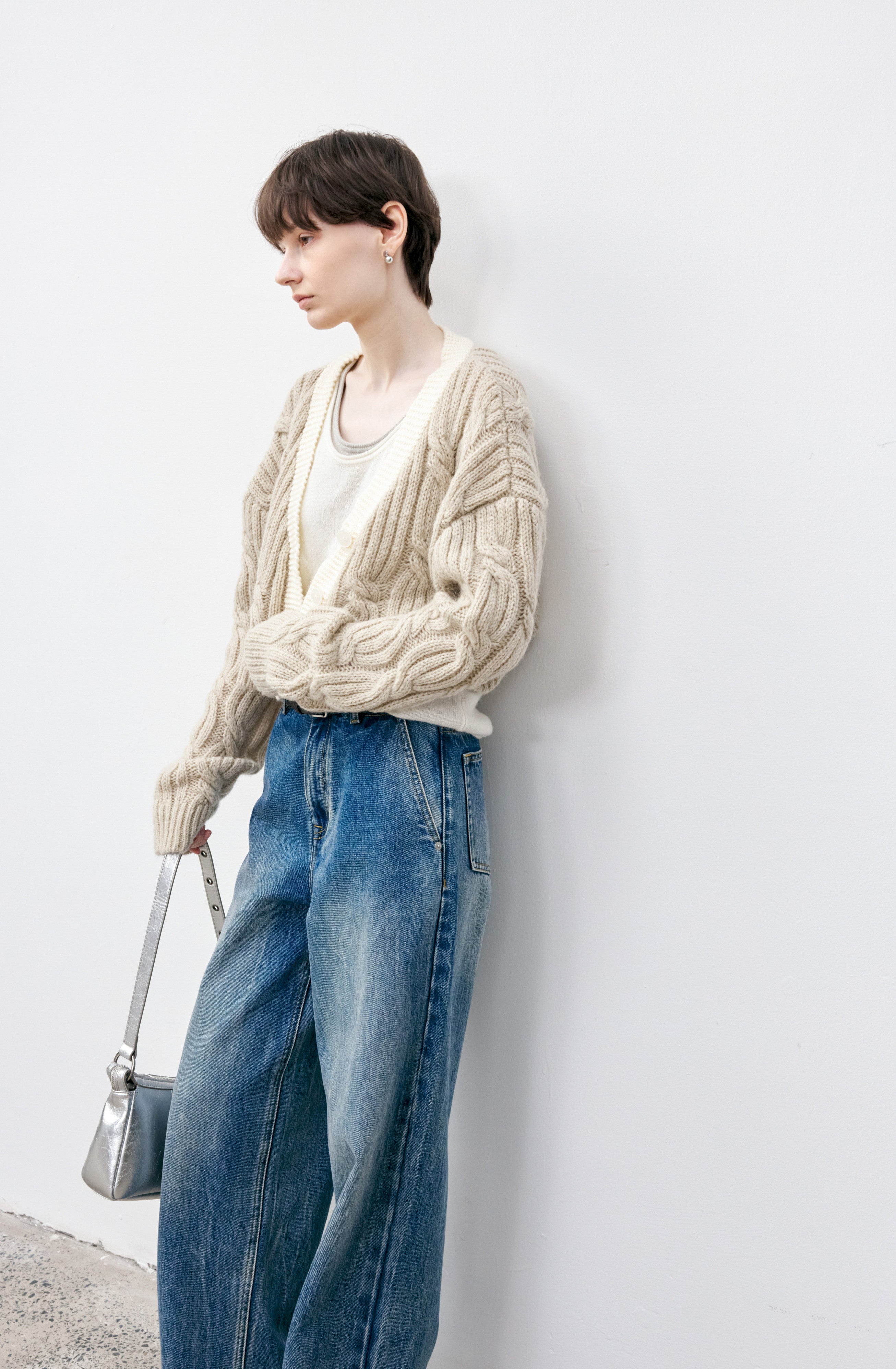 CABLE KNIT SHORT CARDIGAN / ケーブルニットショートカーディガン