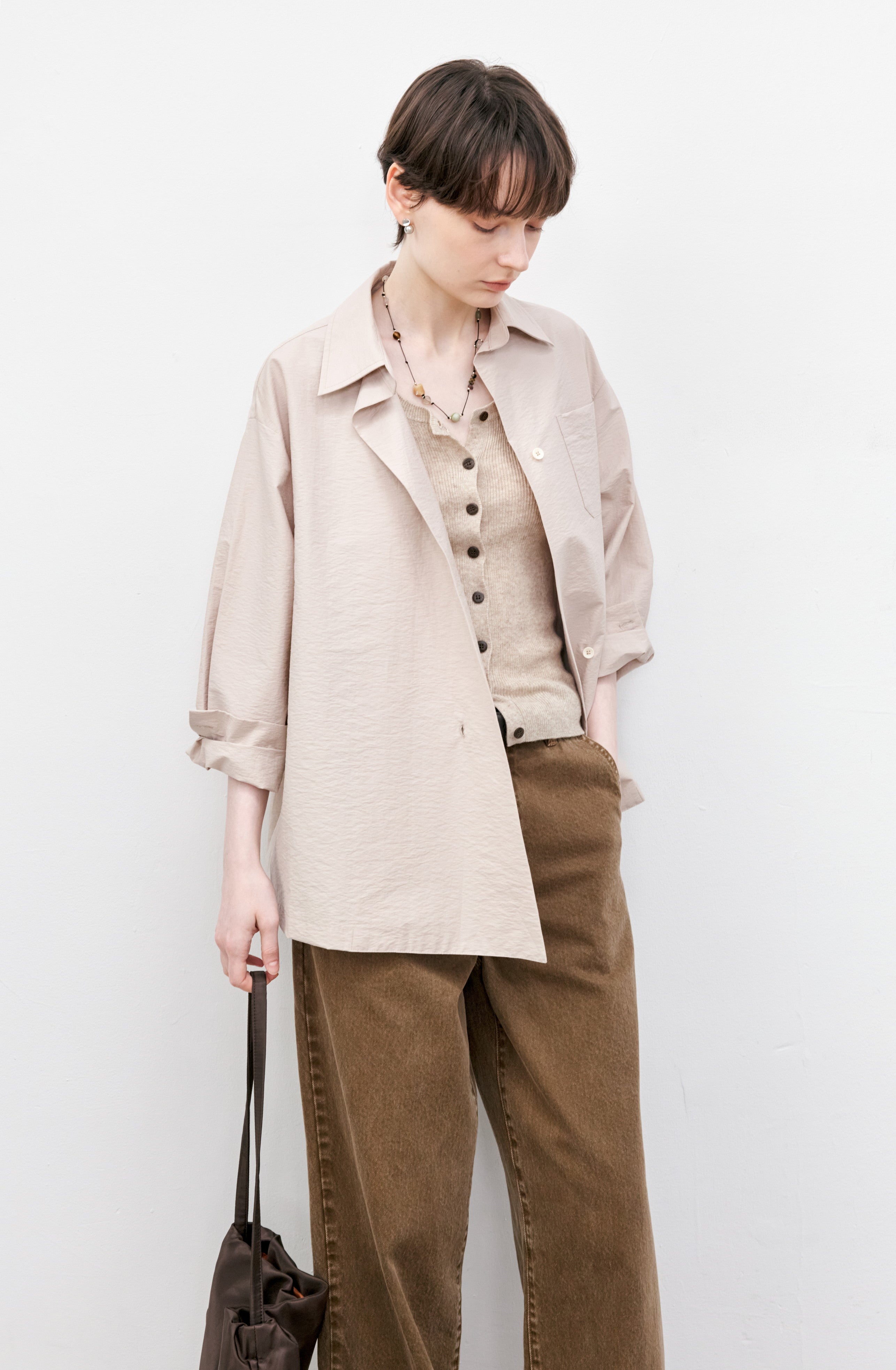 ASYMMETRIC WRINKLE COLOR SHIRT / アシンメトリーリンクルカラーシャツ