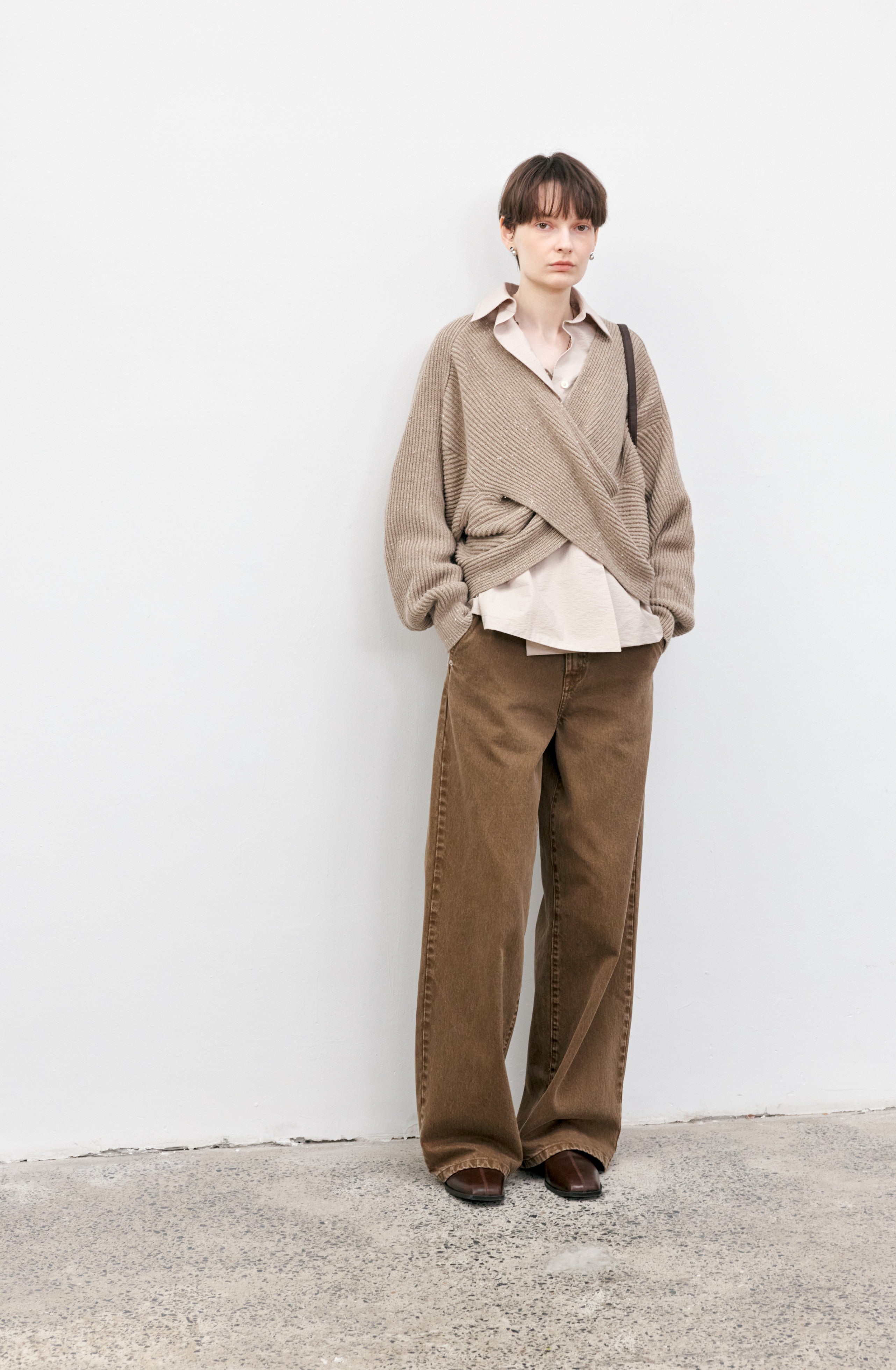 ASYMMETRIC WRINKLE COLOR SHIRT / アシンメトリーリンクルカラーシャツ