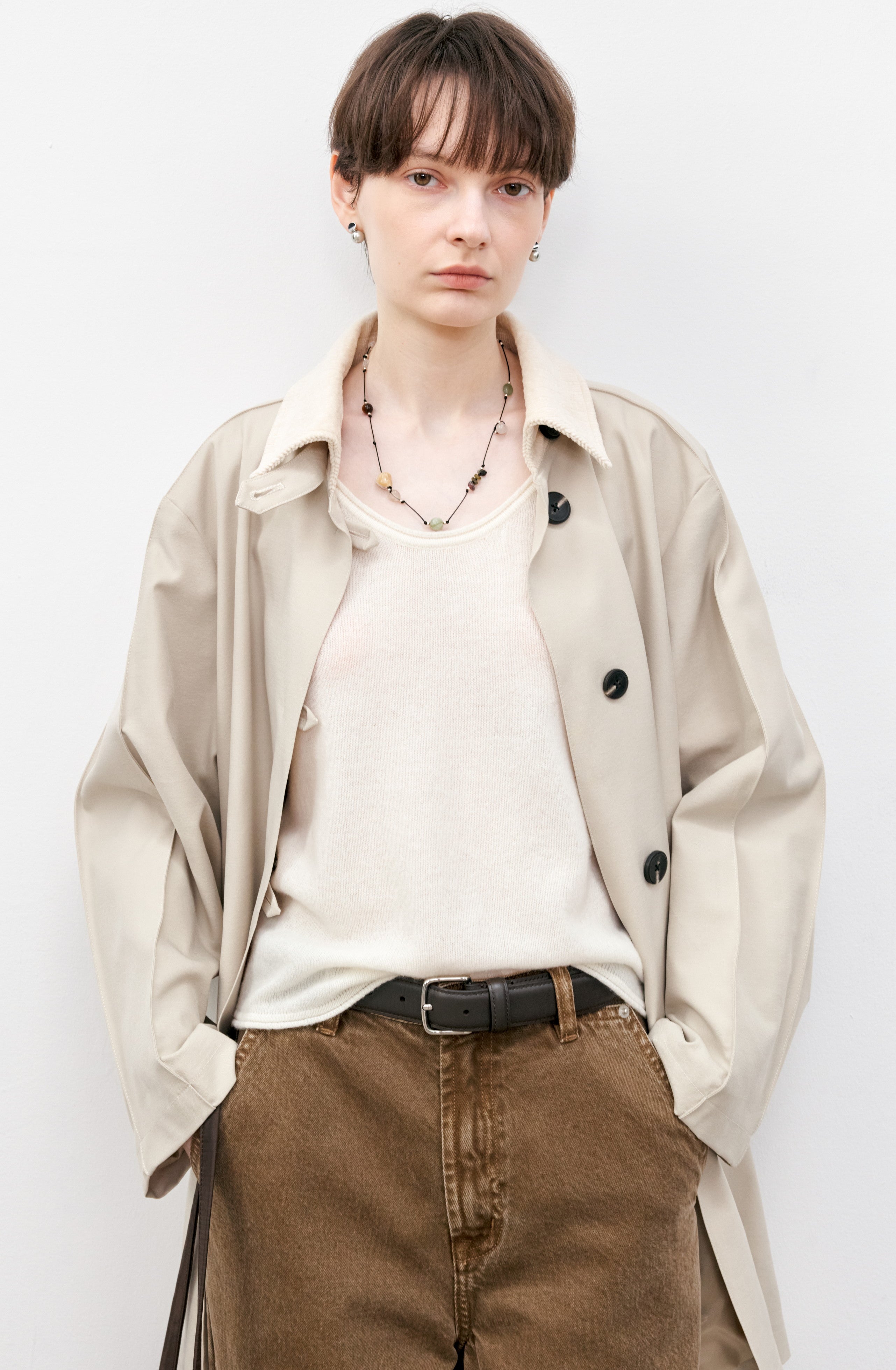 CORDUROY LAPEL MIDDLE JACKET