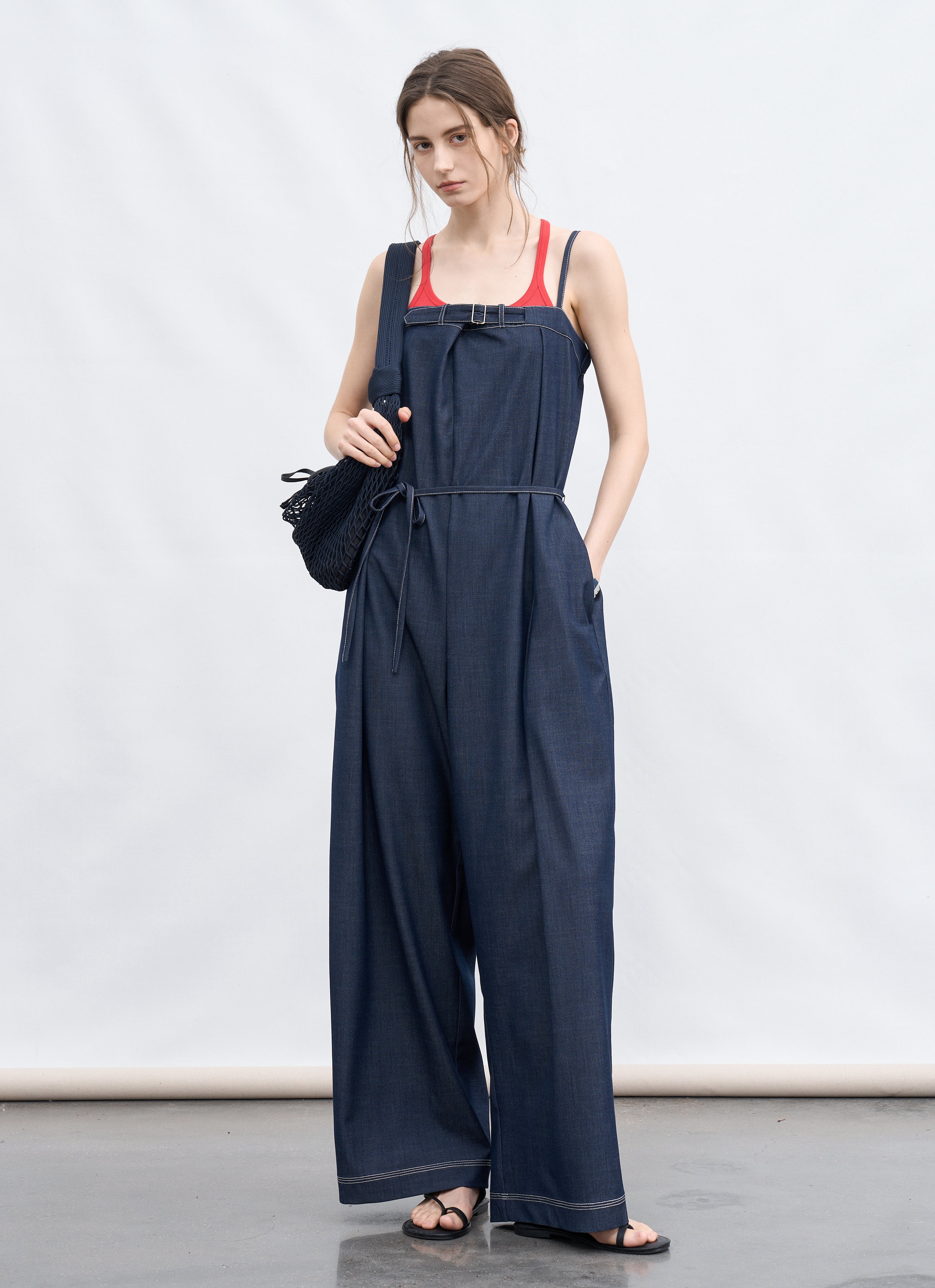AIRY STITCH DENIM OVERALLS / エアリーステッチデニムオール