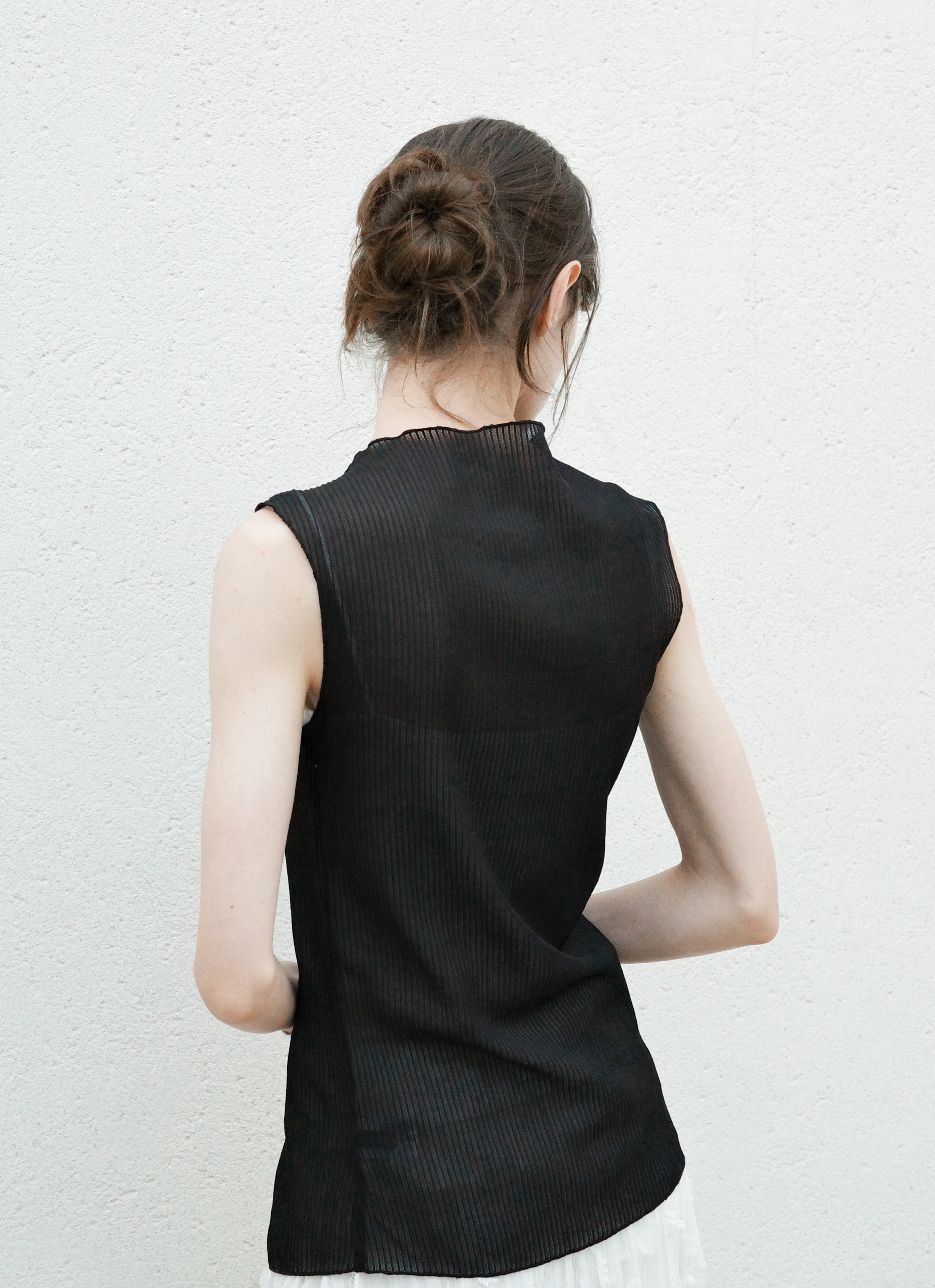 ゑたのし MULTI BUTTON SHEER BLOUSE