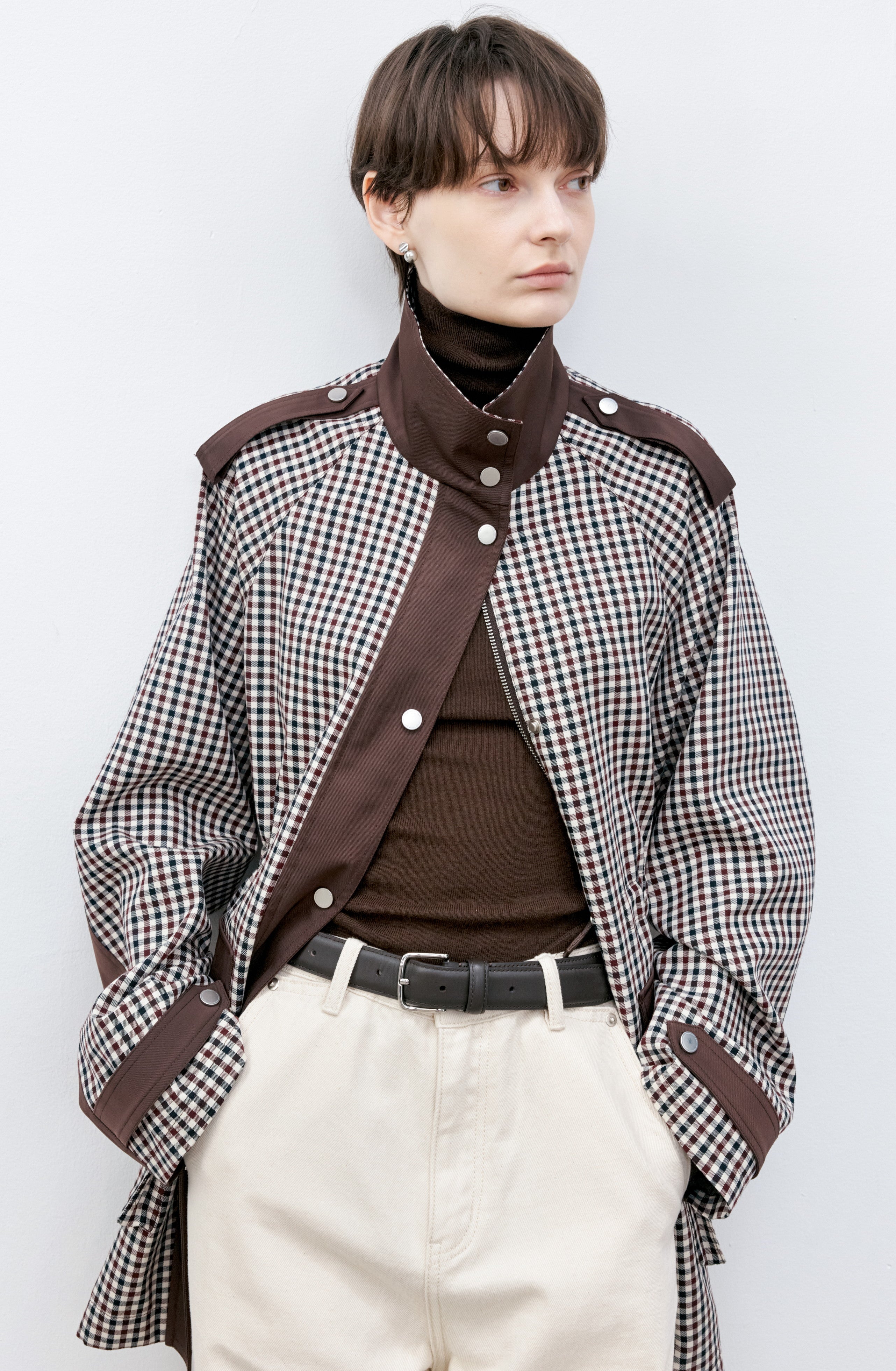 CLASSIC PLAID MIDDLE TRENCH / クラシカルチェックミドルトレンチ