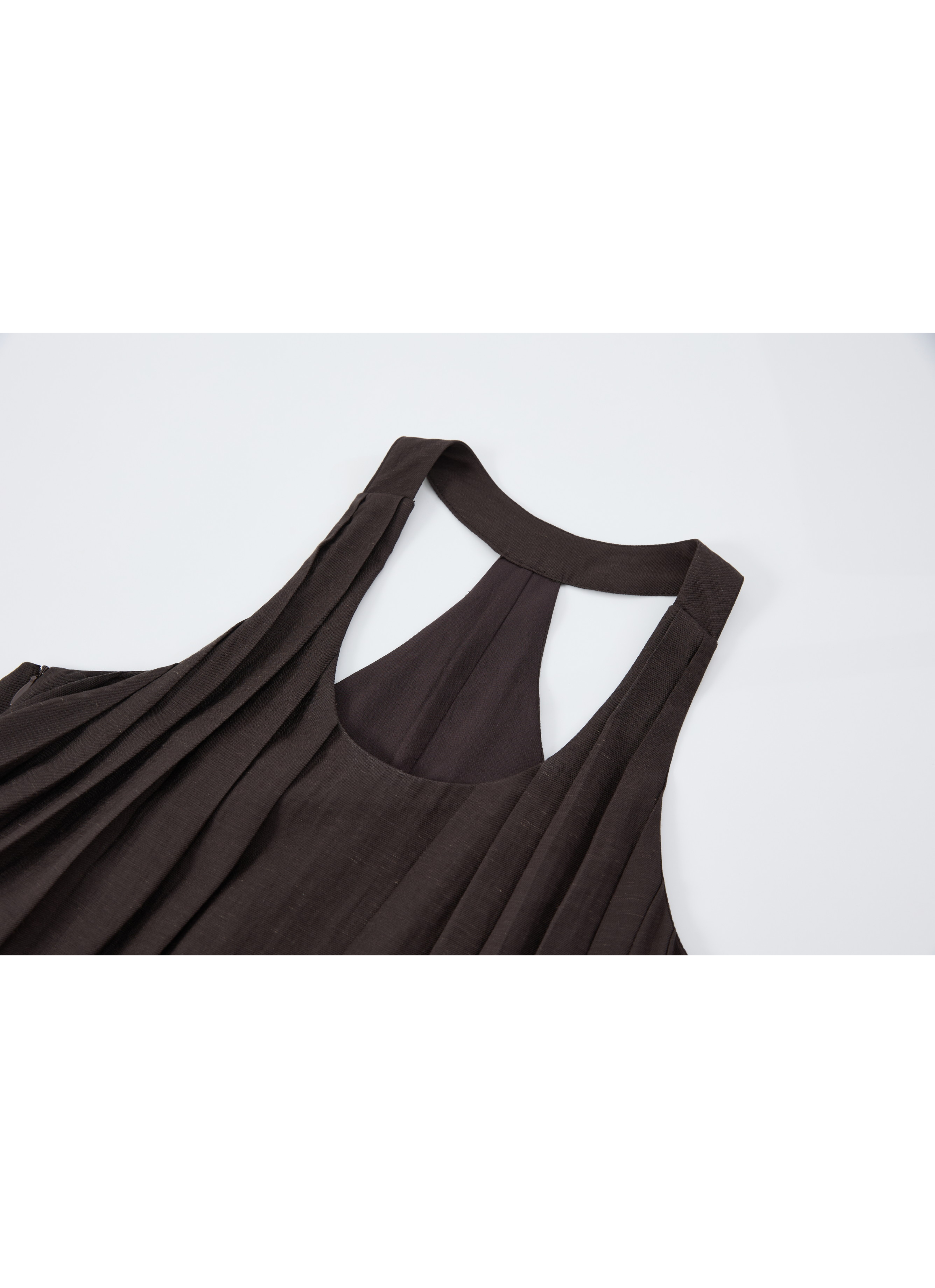 SOFT PLEAT HALTER DRESS