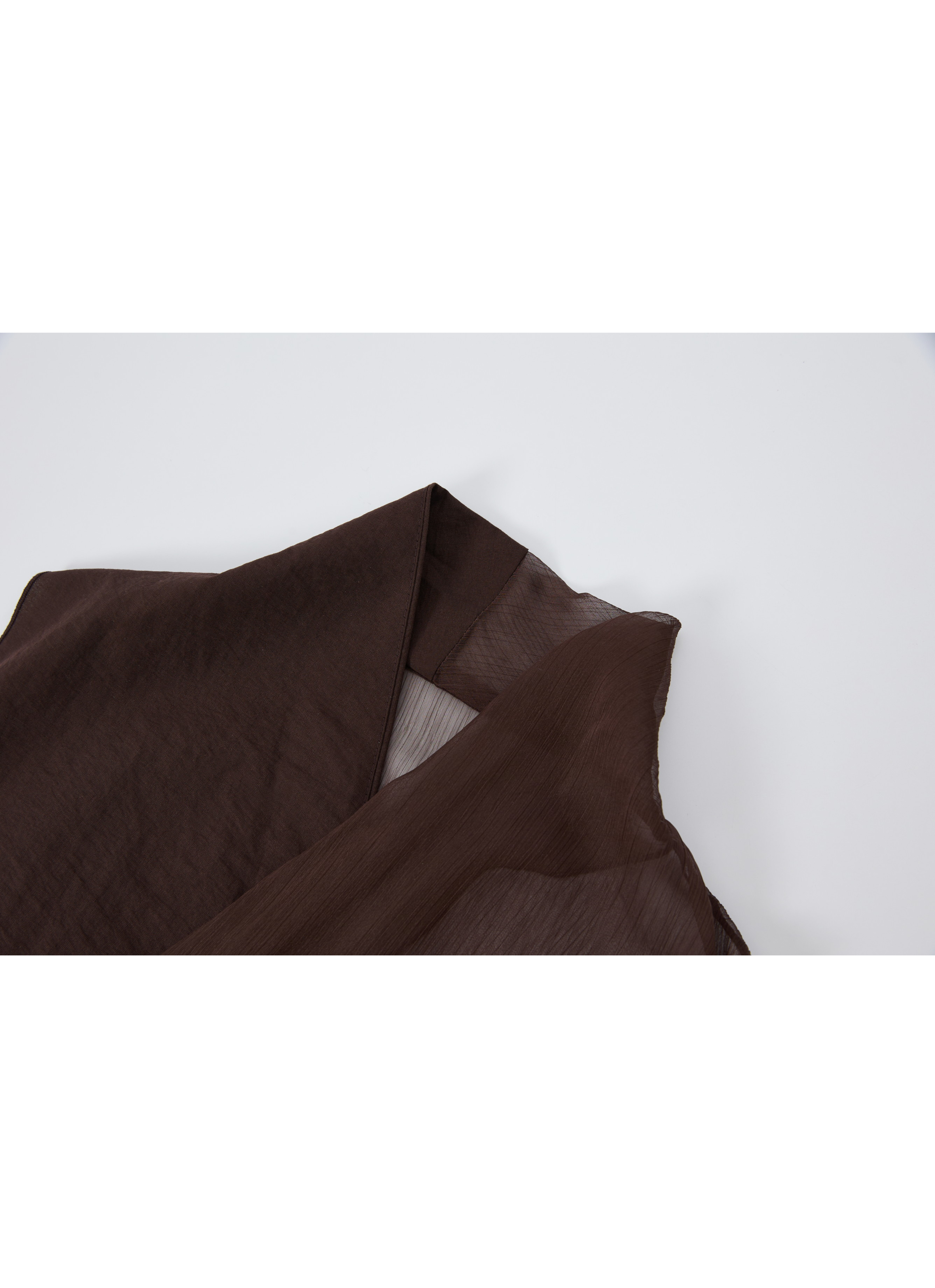 HALF SHEER CACHECOEUR BLOUSE
