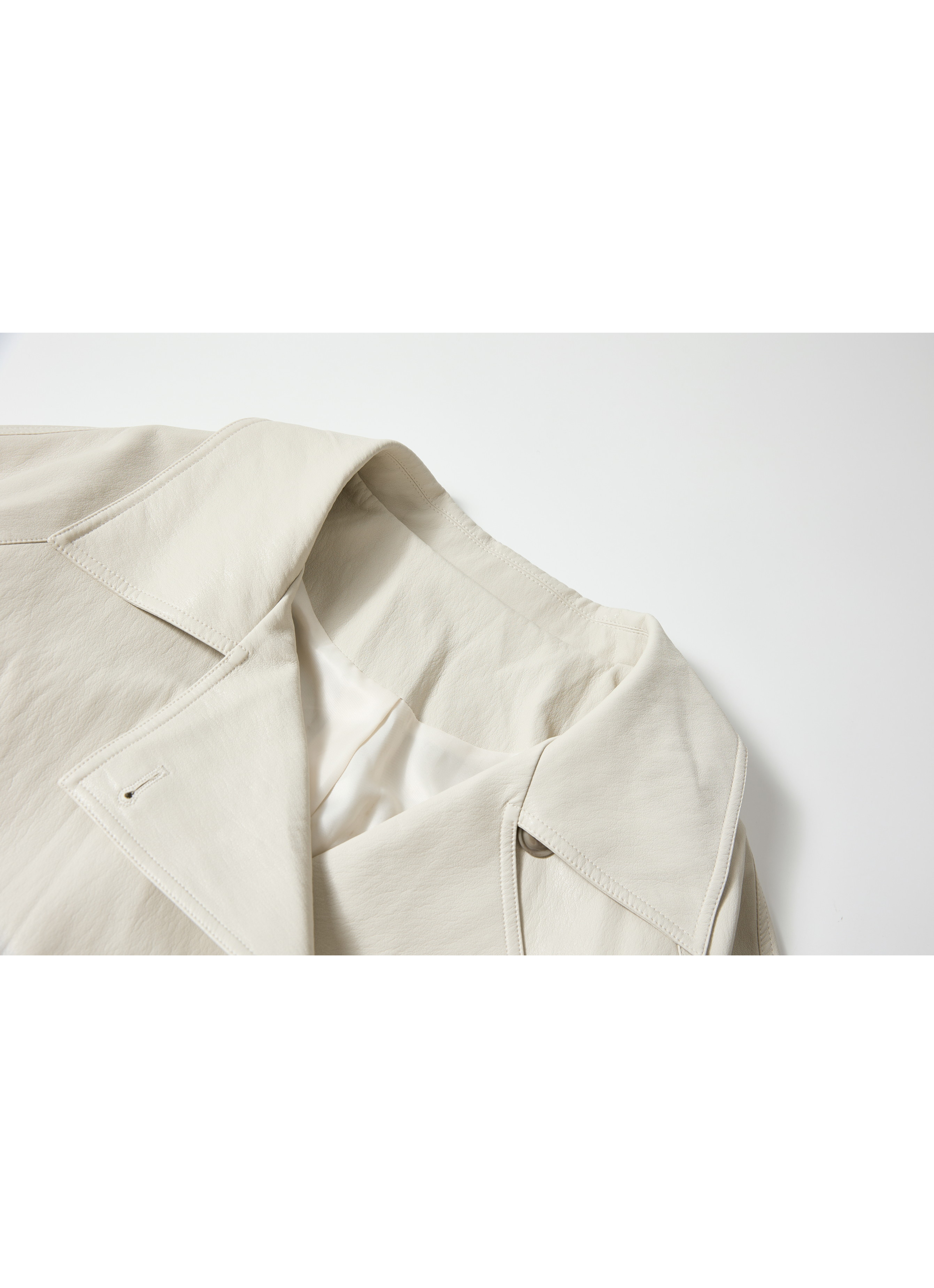 LEATHER TEXTURE MIDI TRENCH