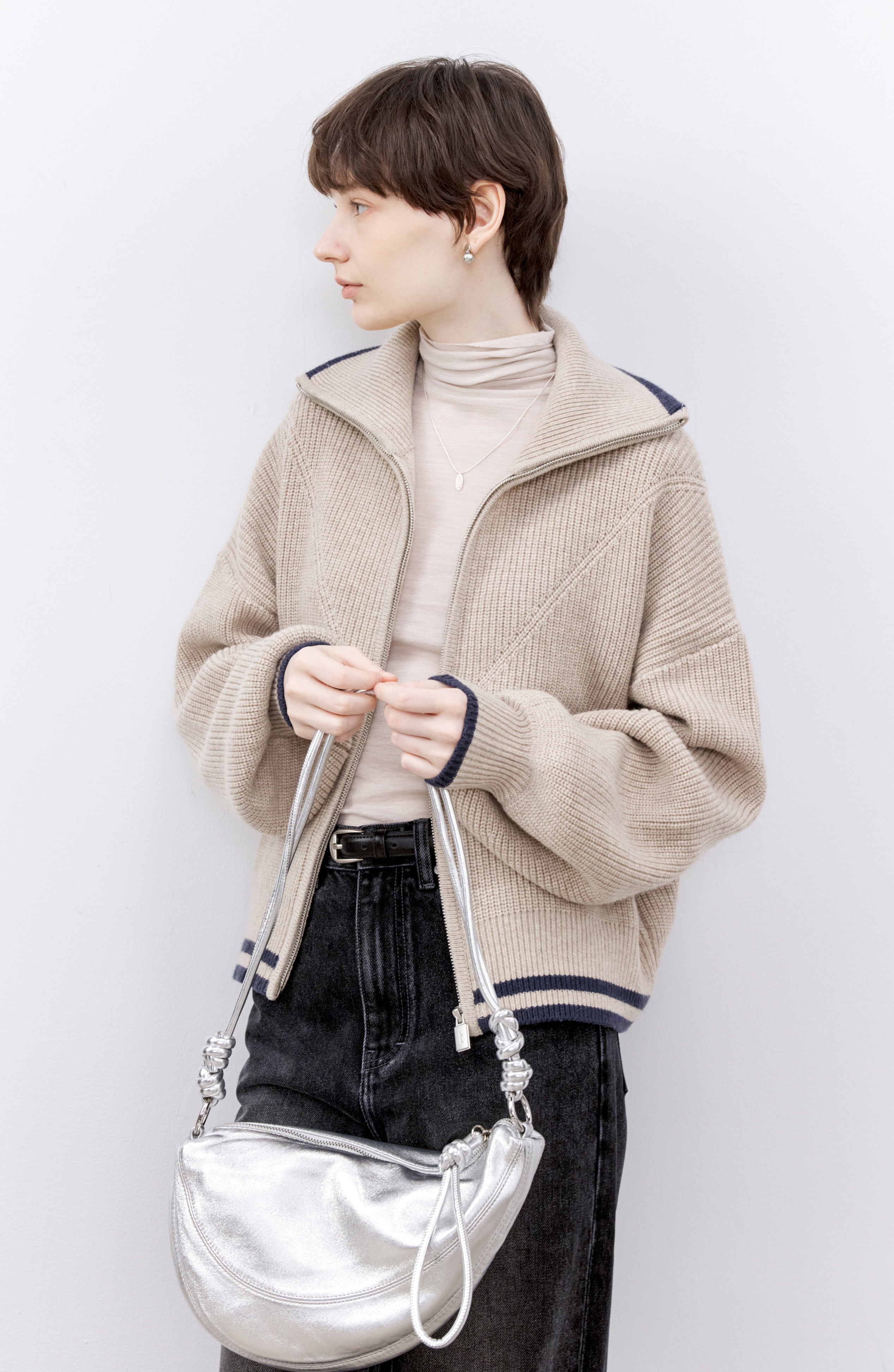 2WAY NECK ZIP CARDIGAN / 2WAYネックジップカーディガン