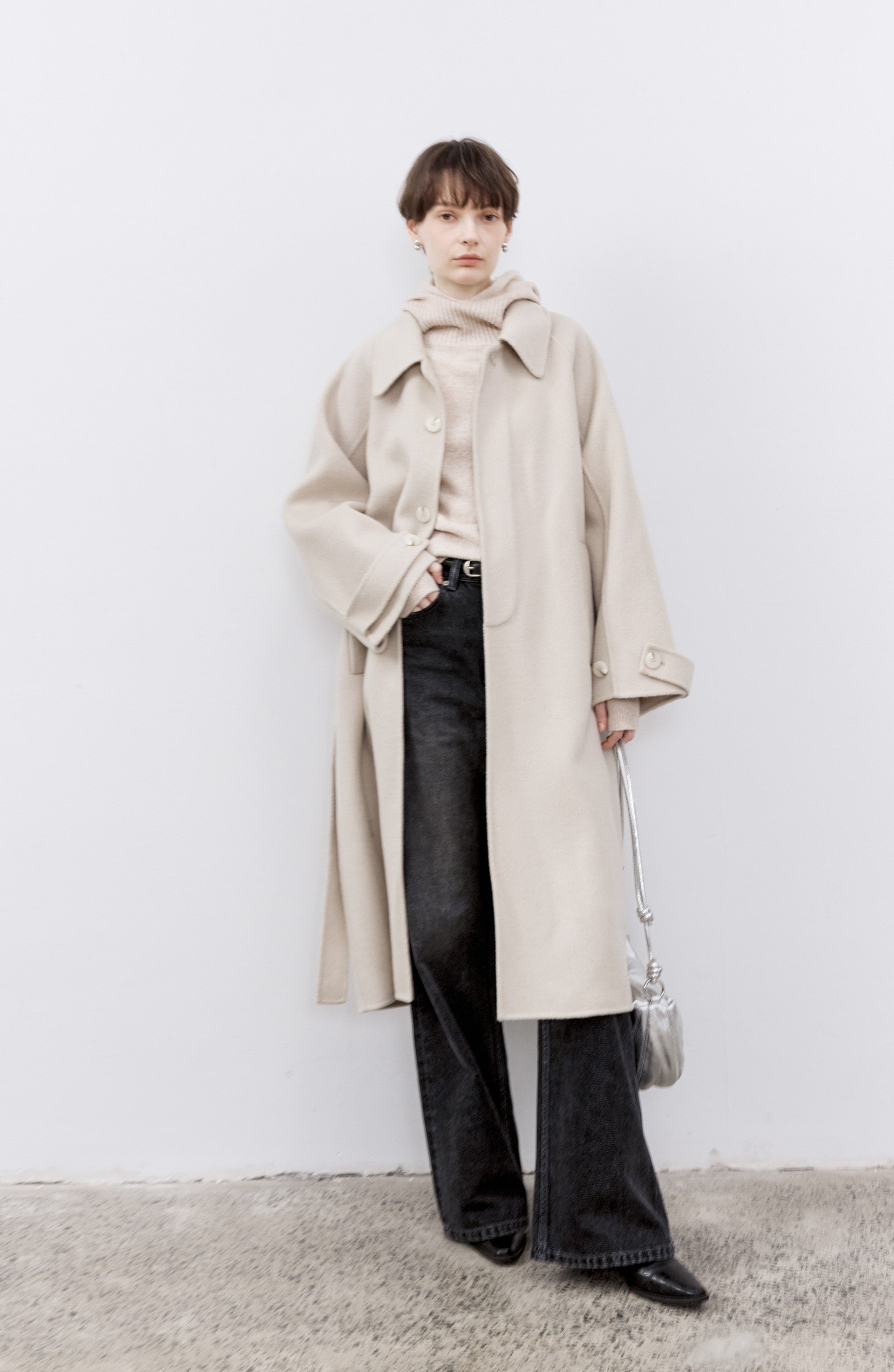 NATURAL DUSTY WOOL COAT