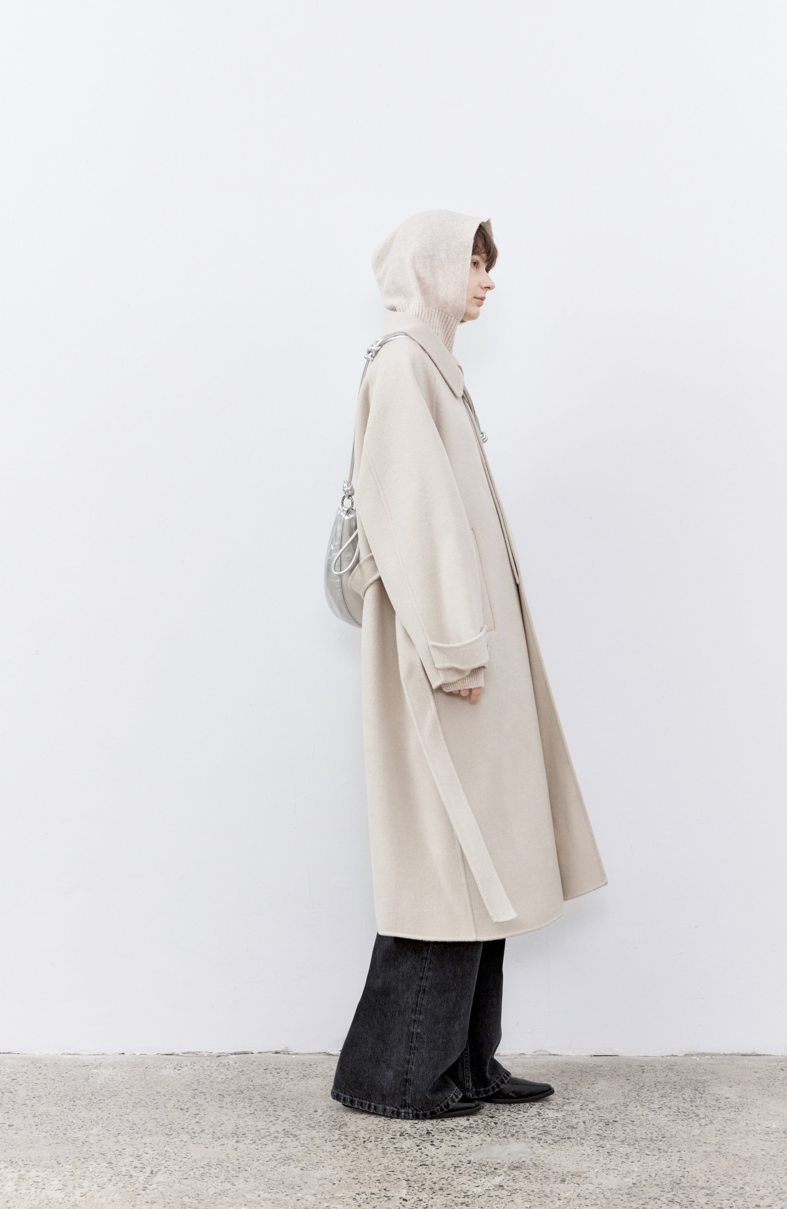 NATURAL DUSTY WOOL COAT