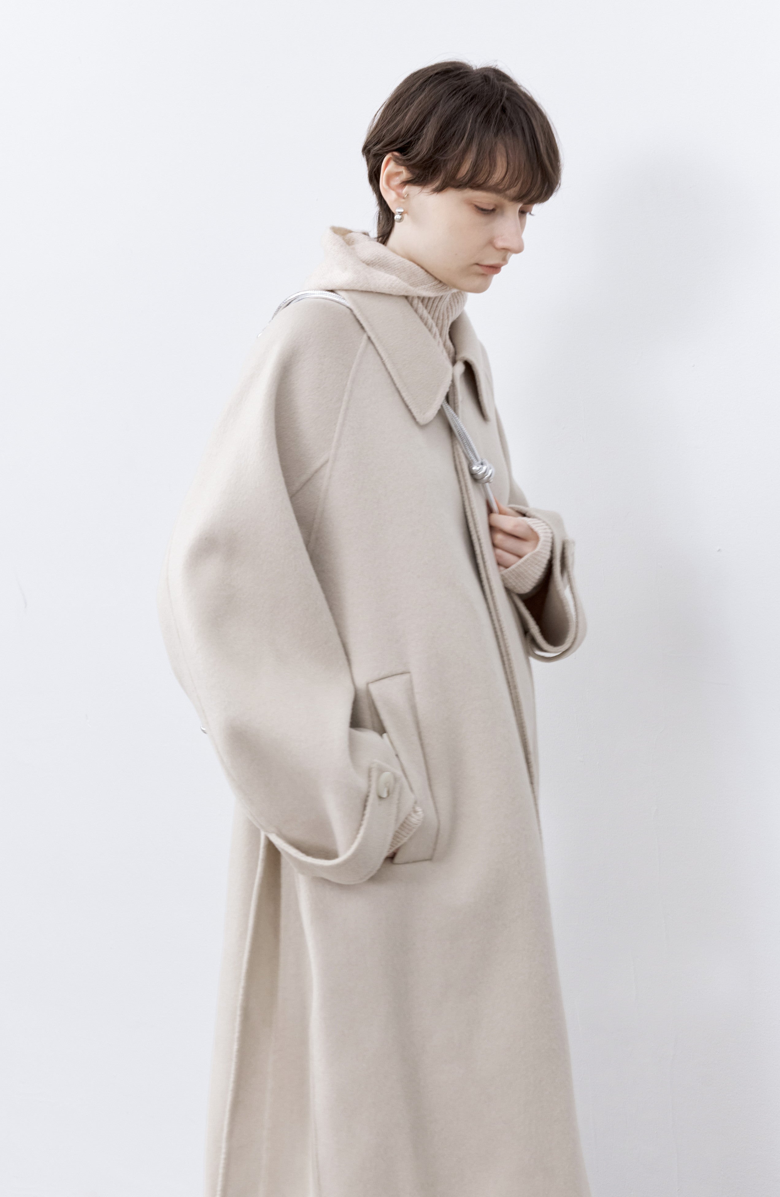 NATURAL DUSTY WOOL COAT / ナチュラルダスティーウールコート