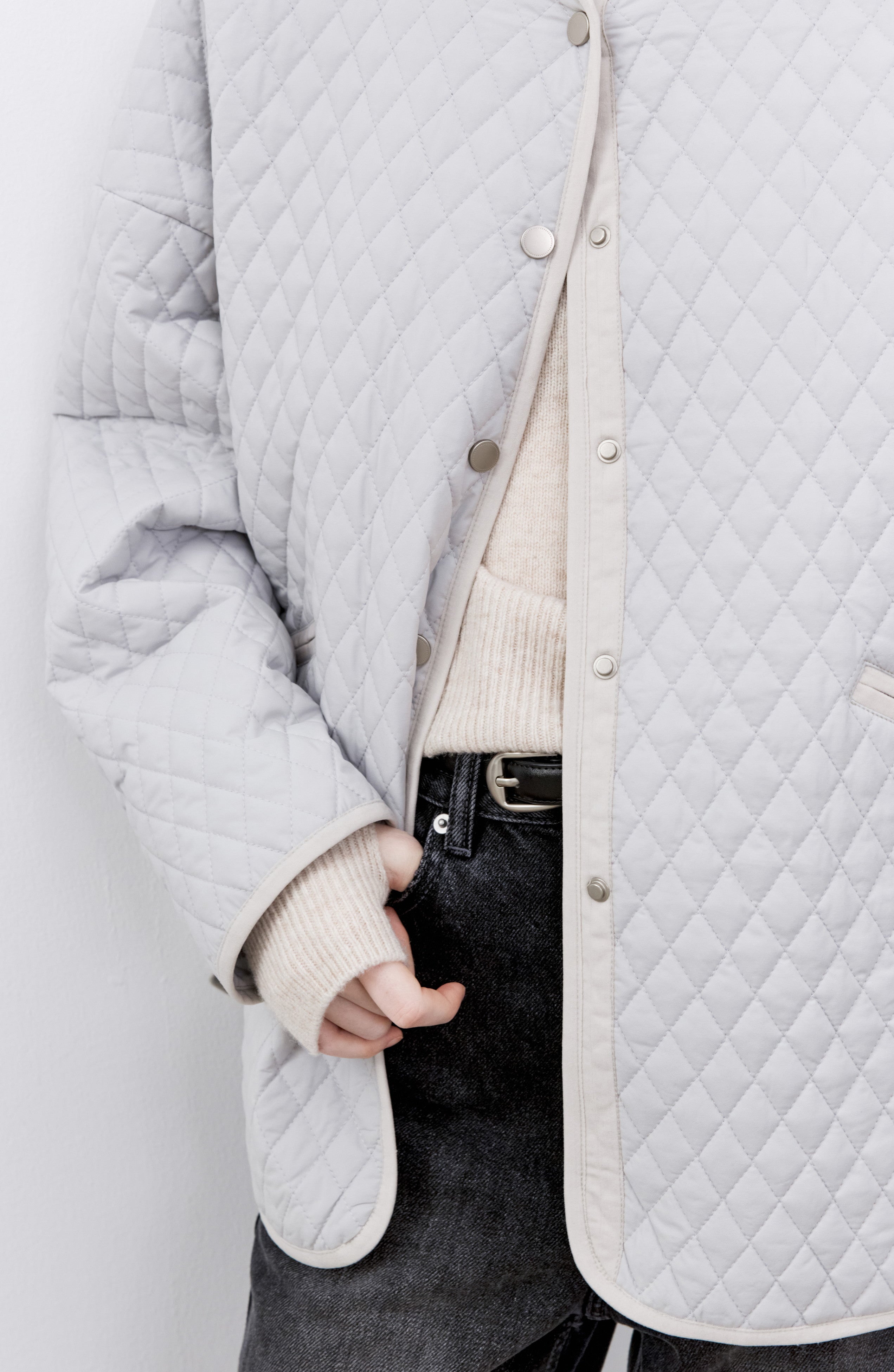 COLLARLESS QUILTED JACKET