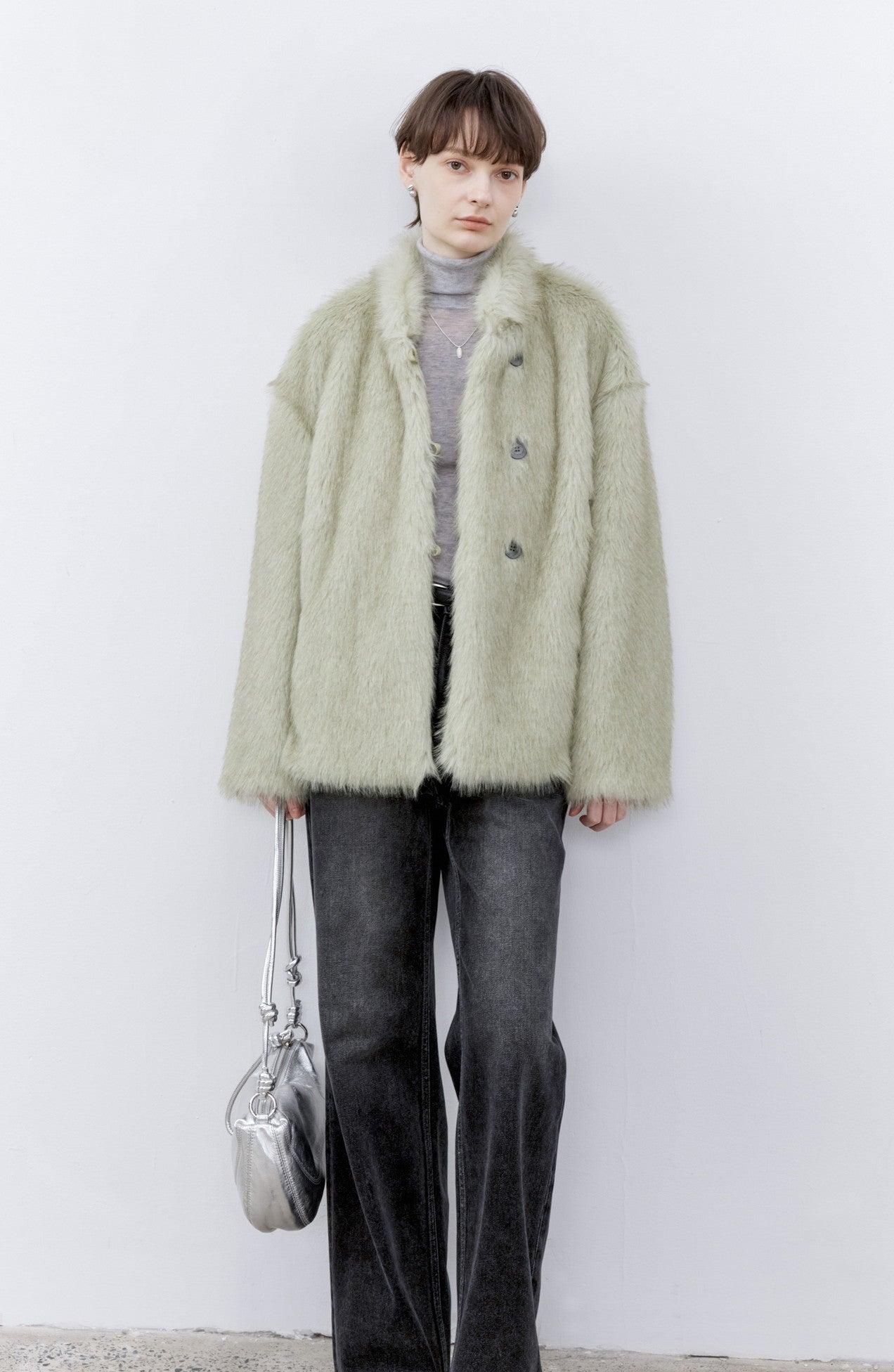 GREEN FUR SOFT COAT