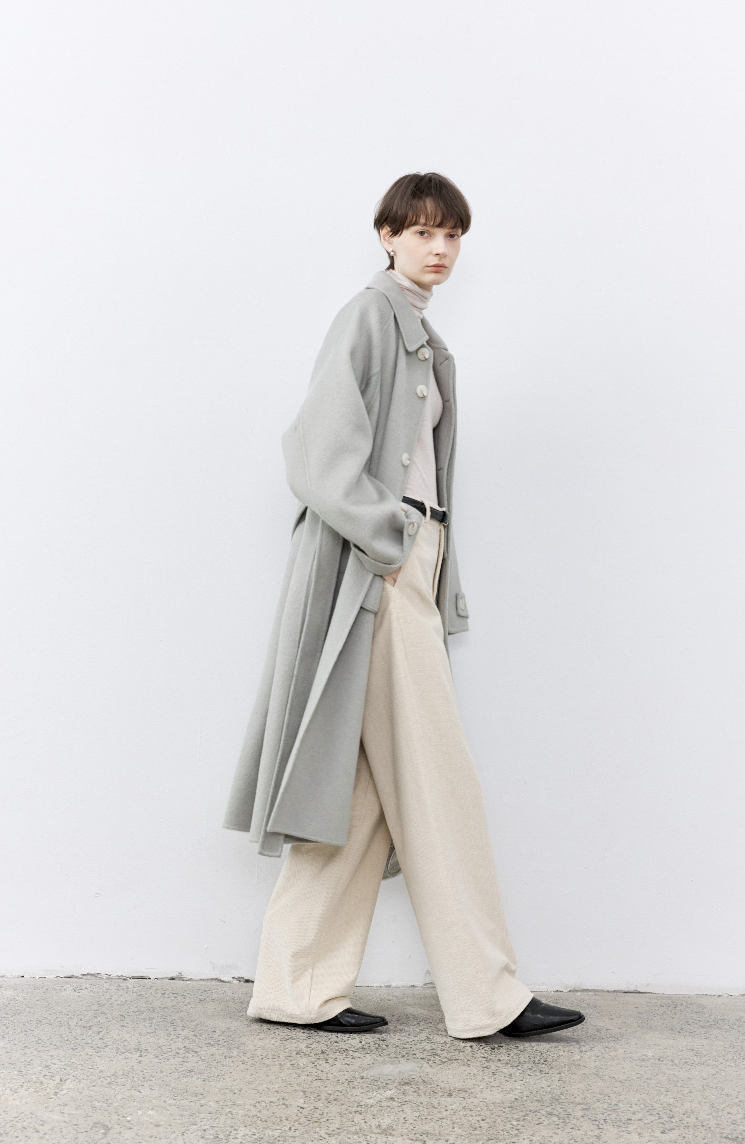 NATURAL DUSTY WOOL COAT