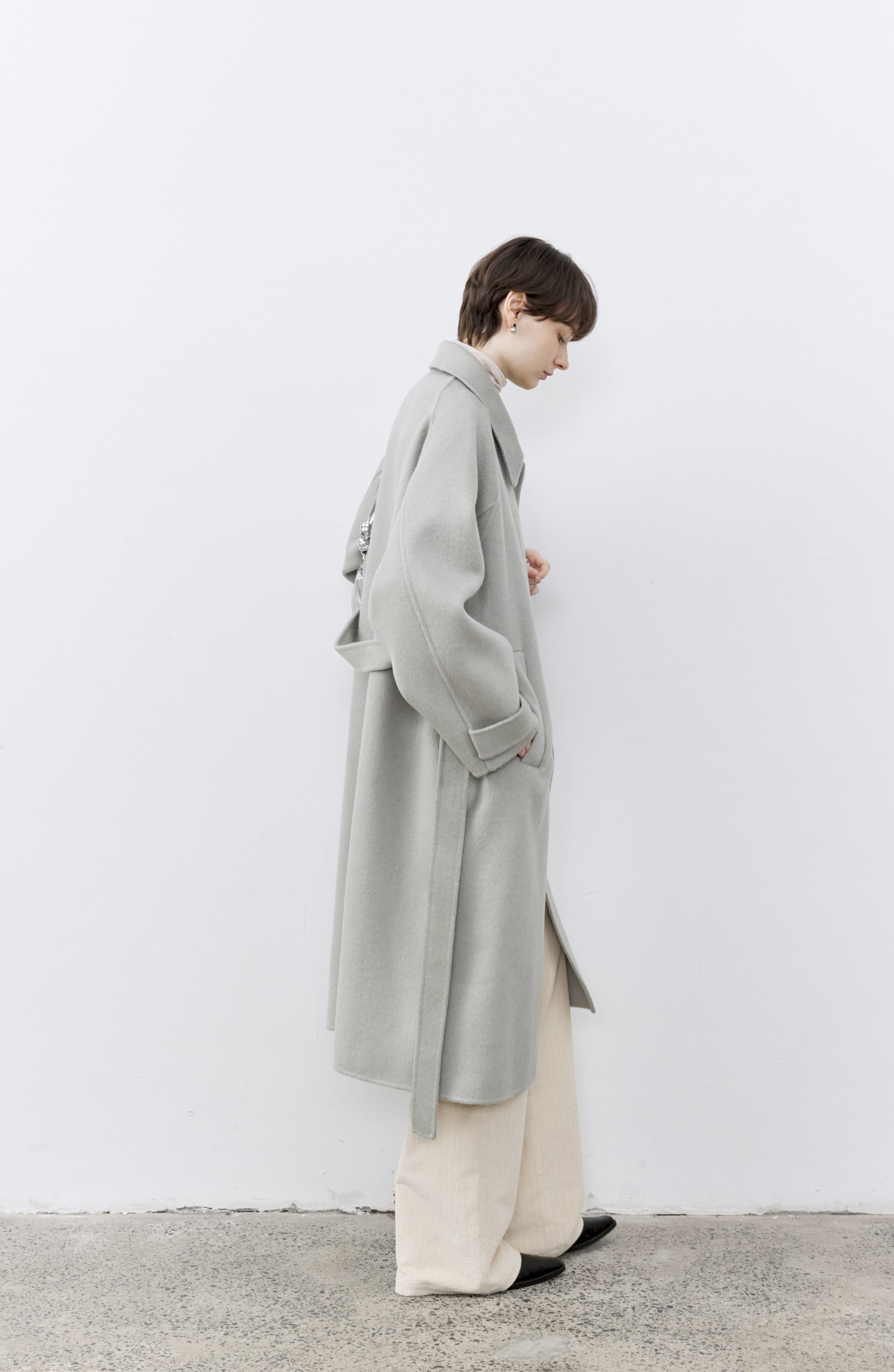 NATURAL DUSTY WOOL COAT / ナチュラルダスティーウールコート