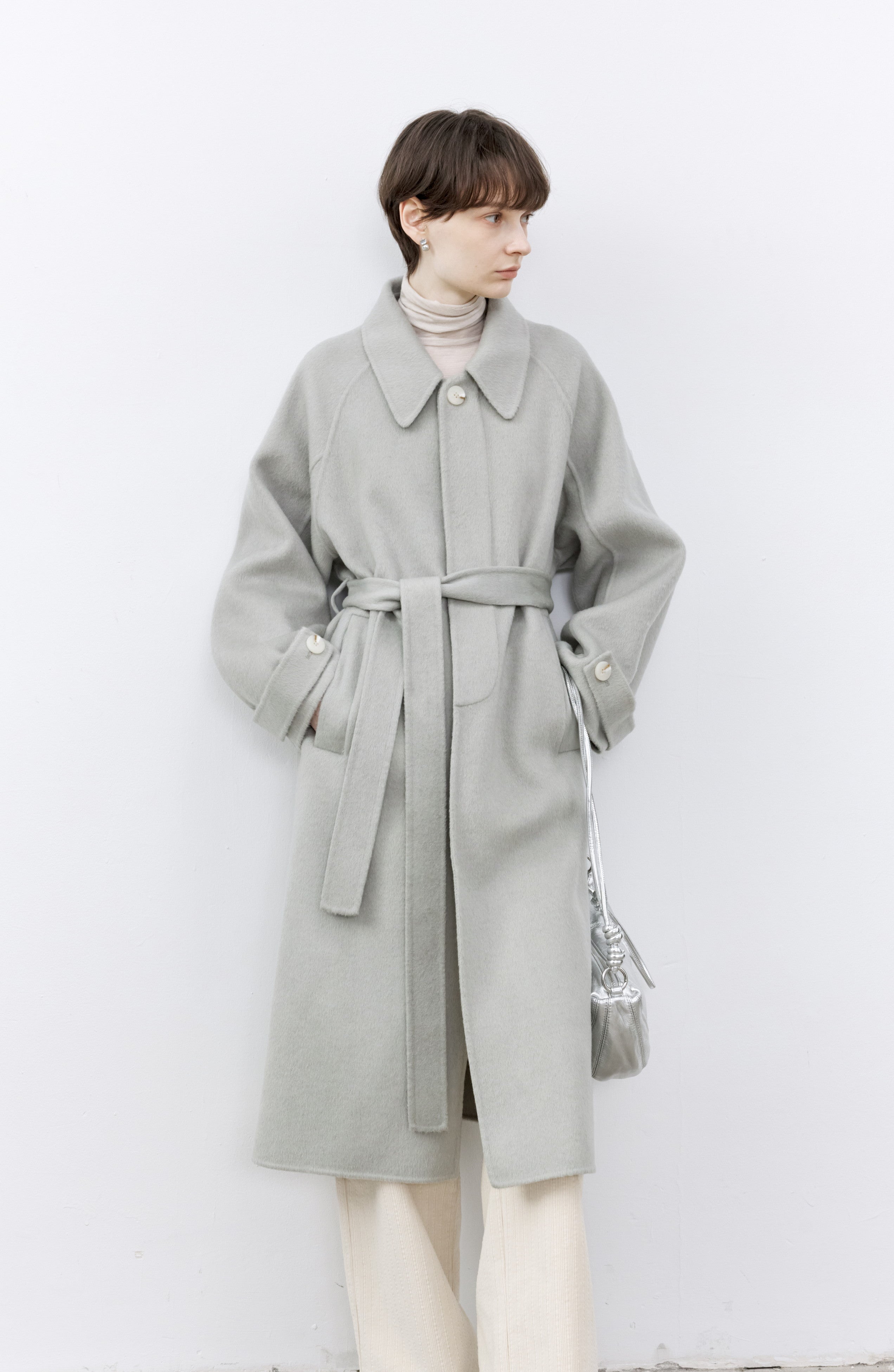 NATURAL DUSTY WOOL COAT