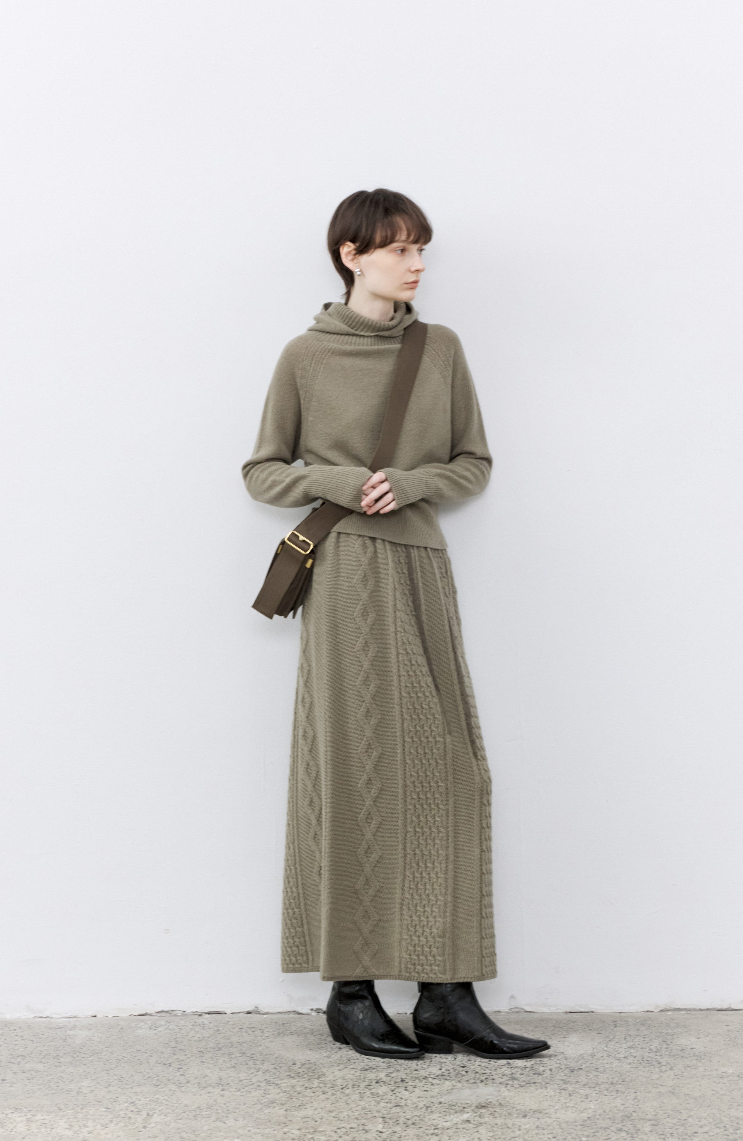 CABLE KNIT WOOL SKIRT / ケーブルニットウールスカート