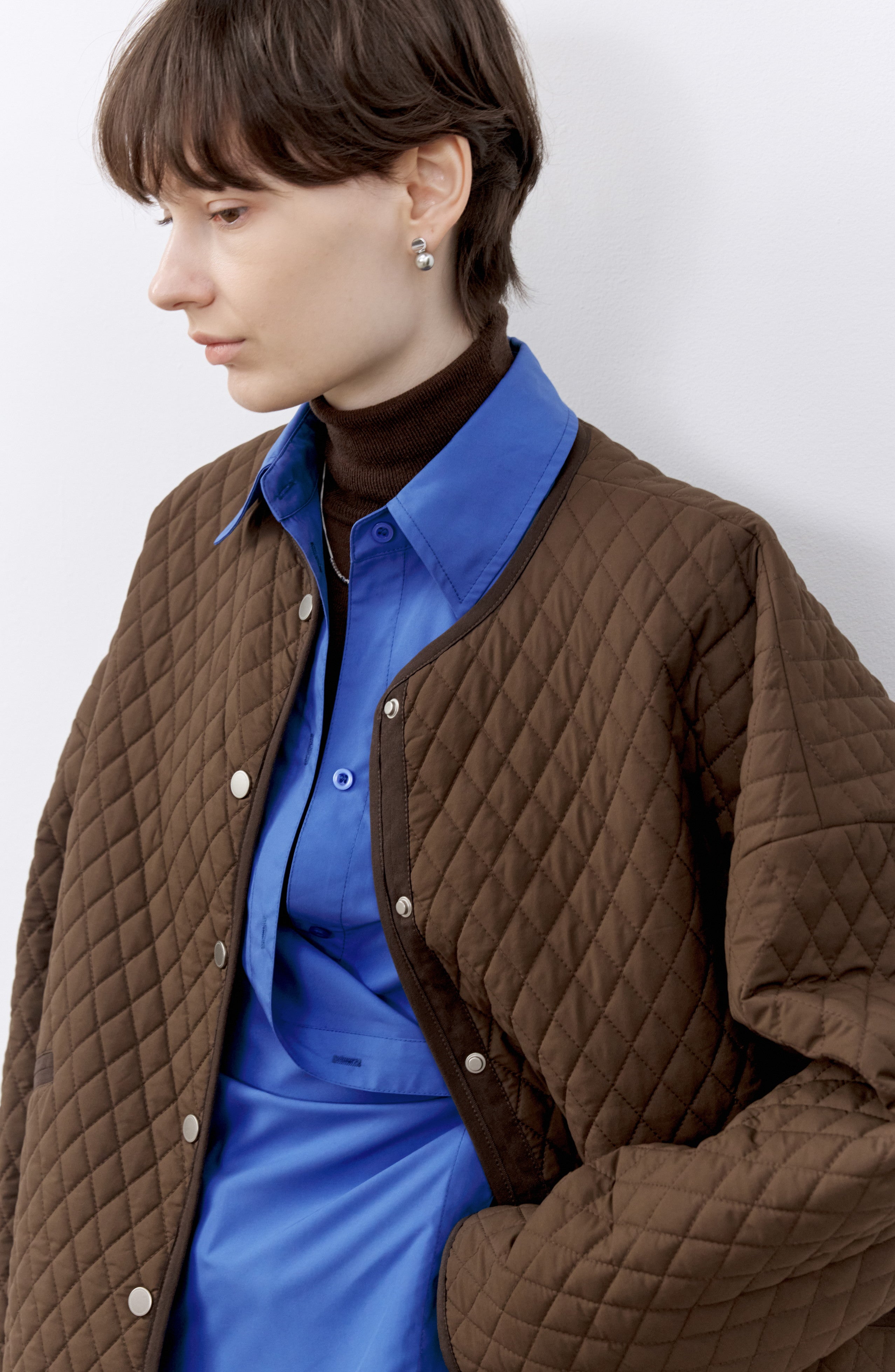 COLLARLESS QUILTED JACKET